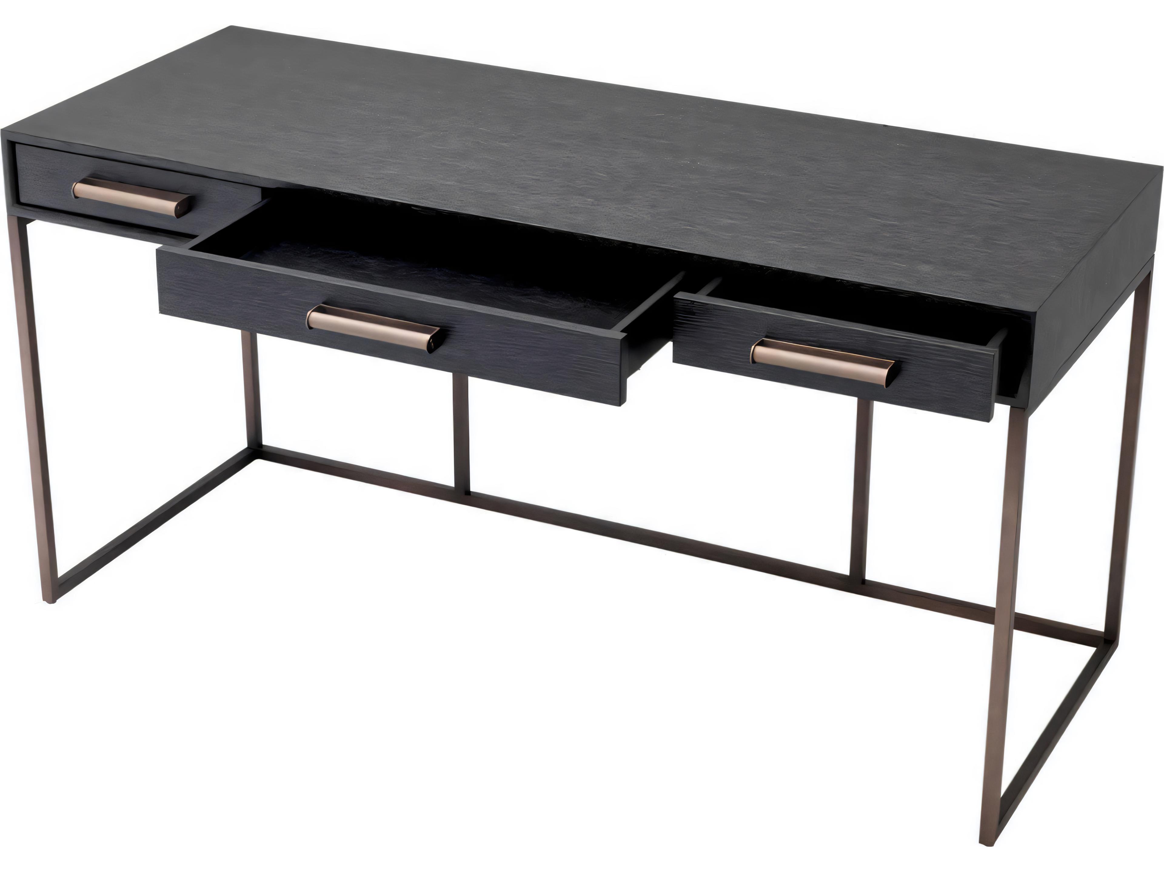 Eichholtz Larsen Charcoal Grey Oak Veneer Desk