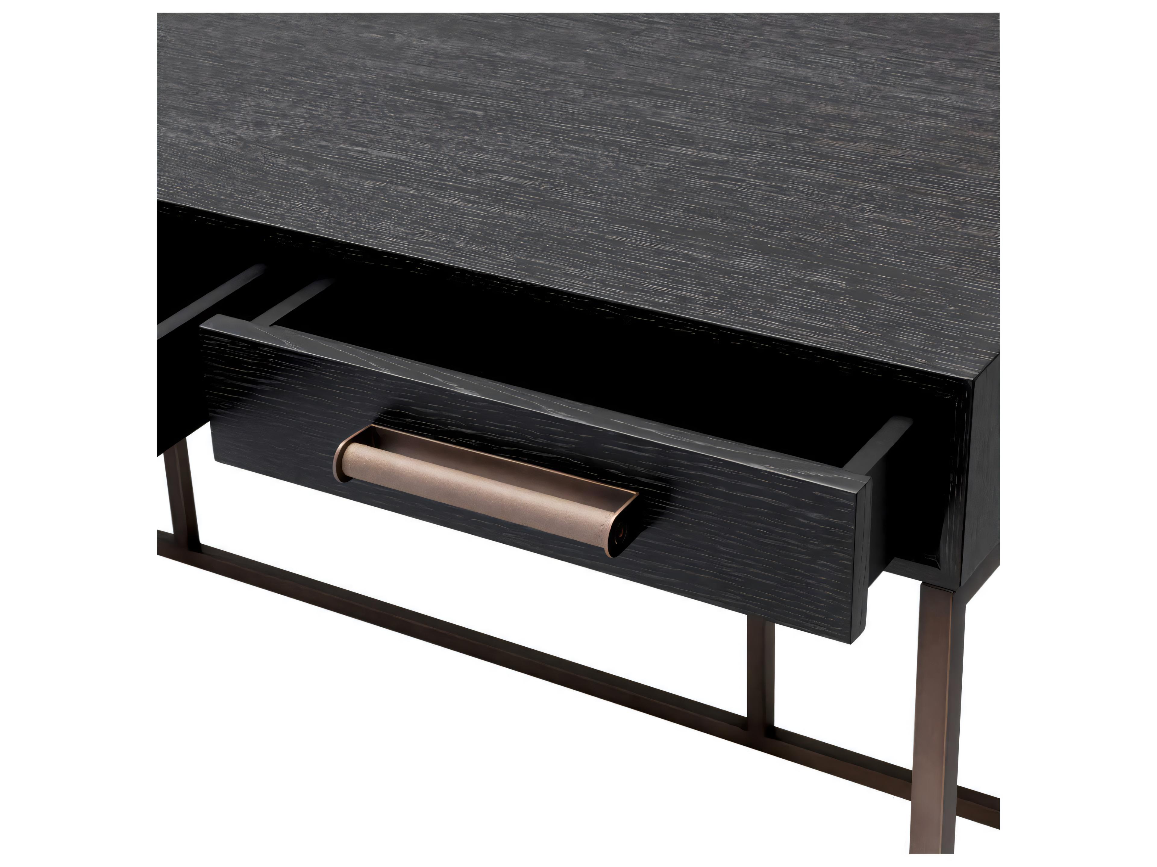 Eichholtz Larsen Charcoal Grey Oak Veneer Desk