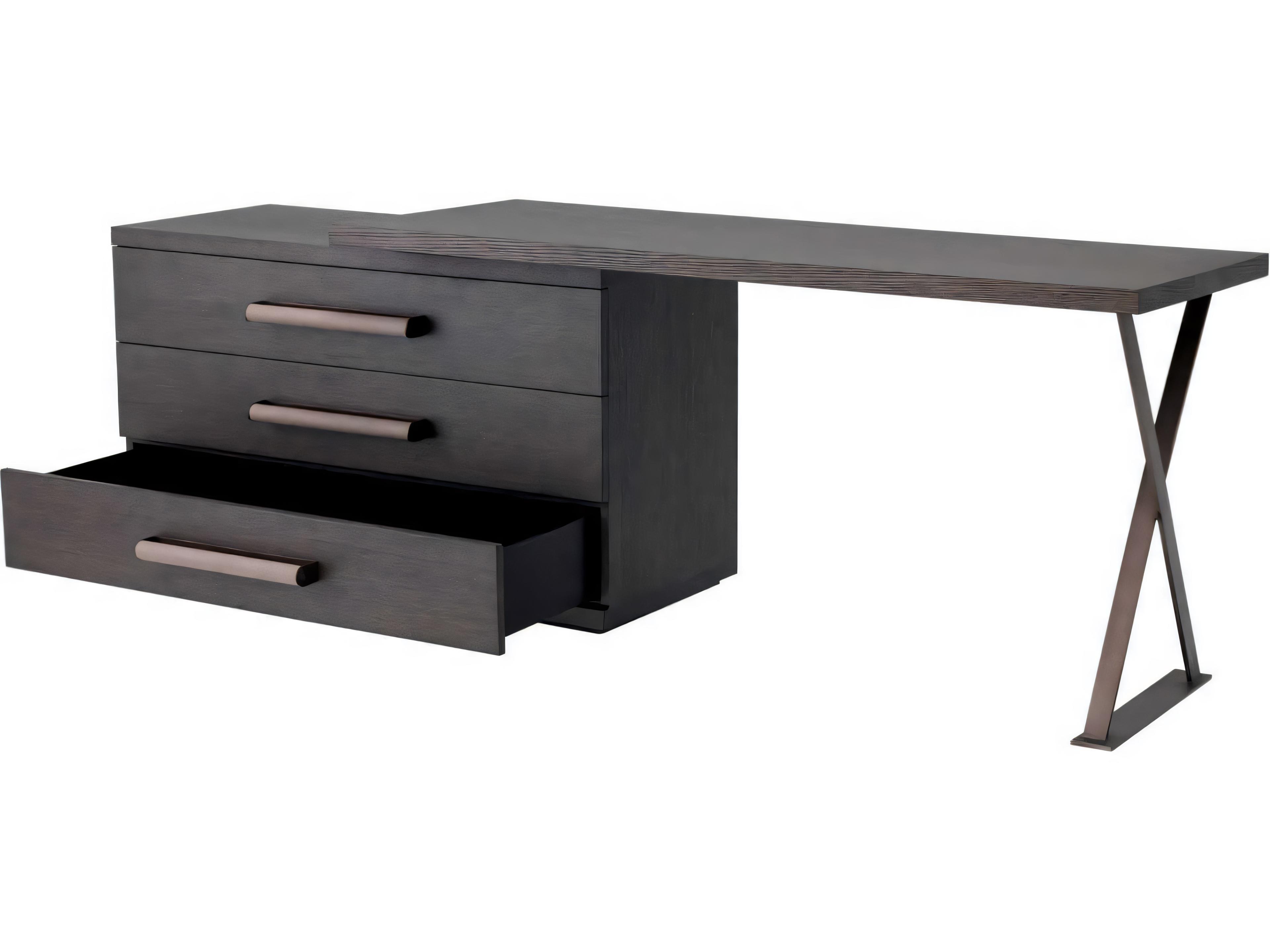 Eichholtz Sanderson Mocha Straight Oak Veneer Desk