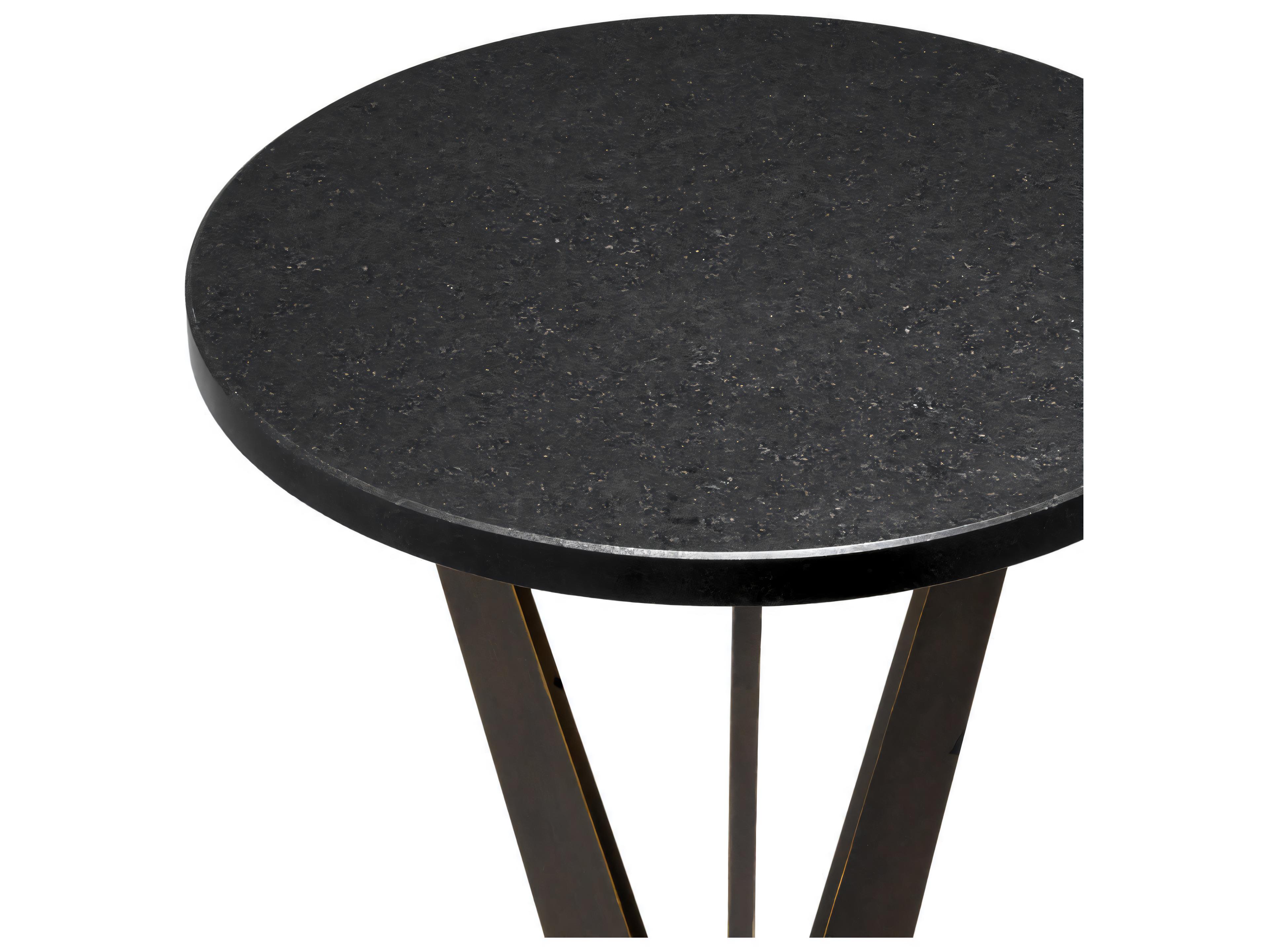 Eichholtz Malone Bronze Granite Top Side Table