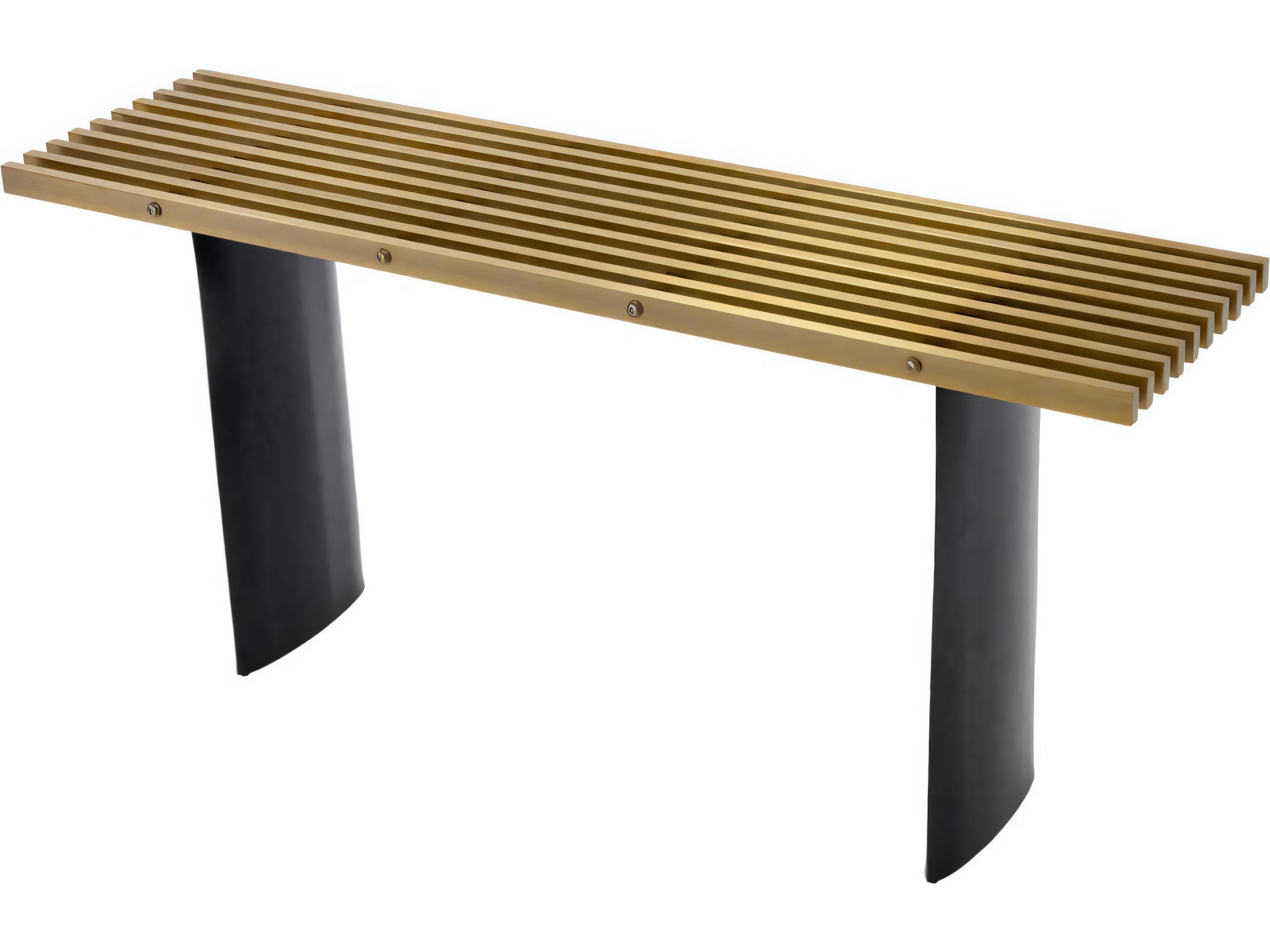 Eichholtz Vauclair Brushed Brass Console Table