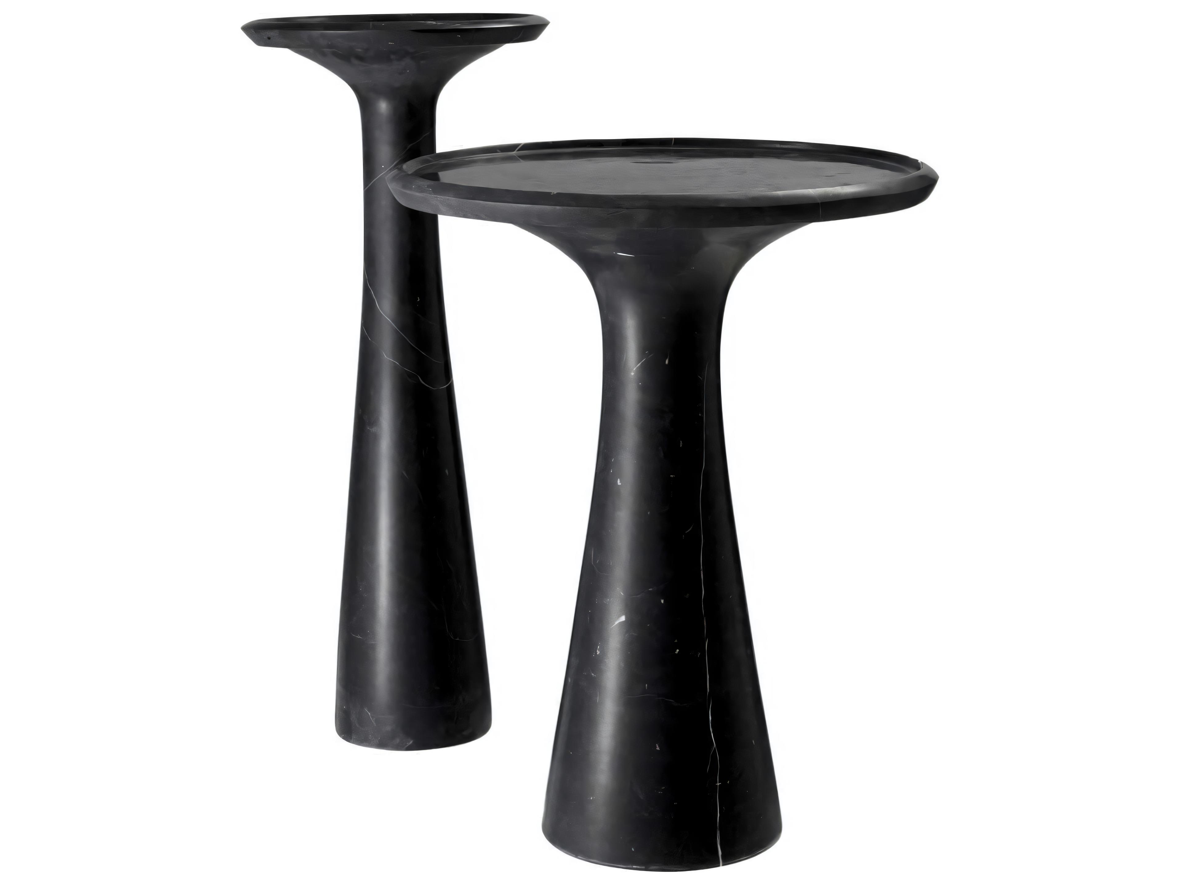 Eichholtz Pompano High Honed Black Marble Side Table