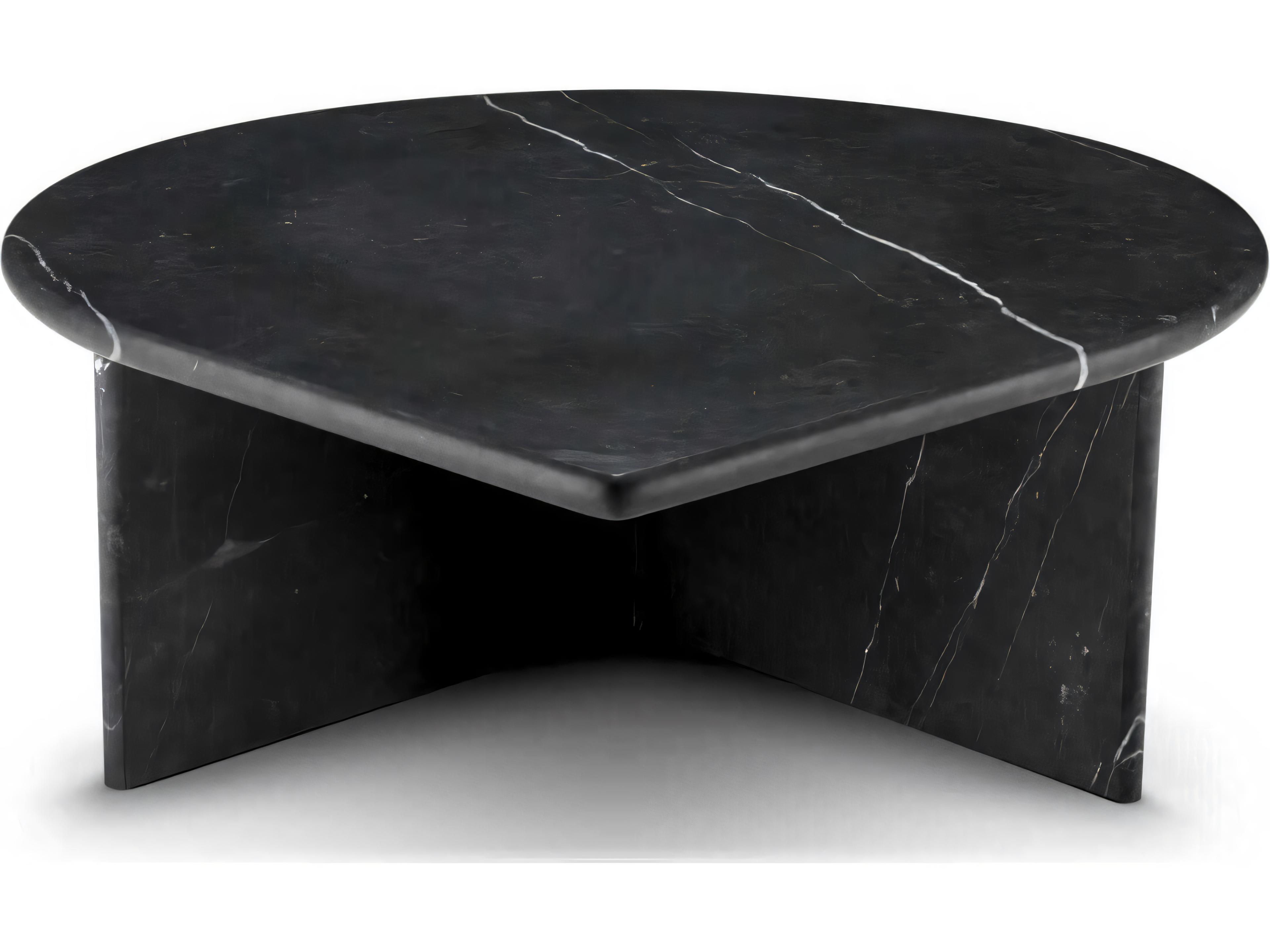 Eichholtz Naples Honed Black Marble Set of 3 Coffee Table