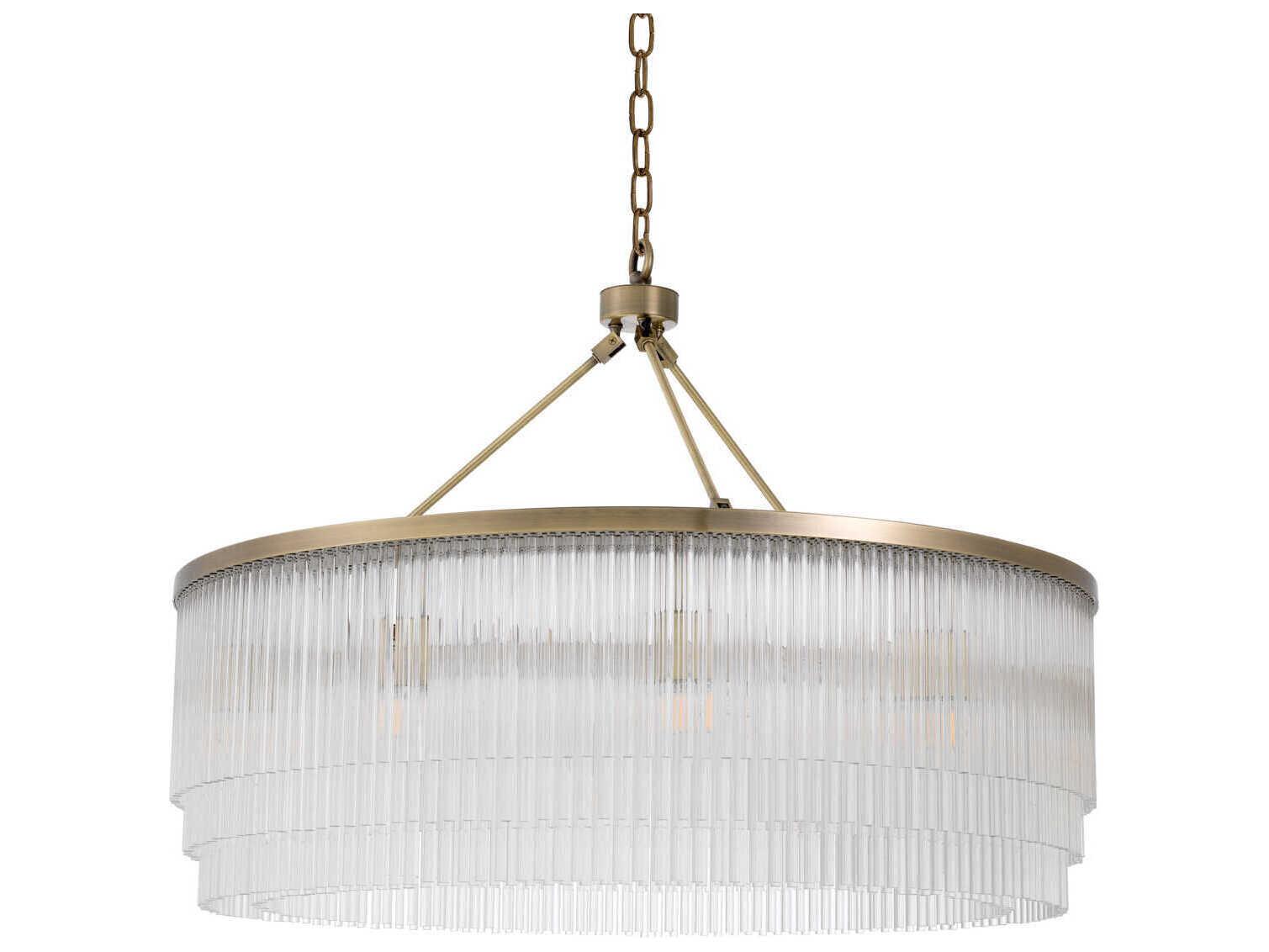 Eichholtz Hector L Light Brushed Brass Chandelier