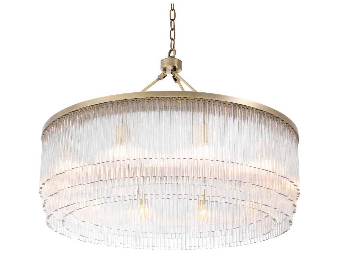 Eichholtz Hector L Light Brushed Brass Chandelier