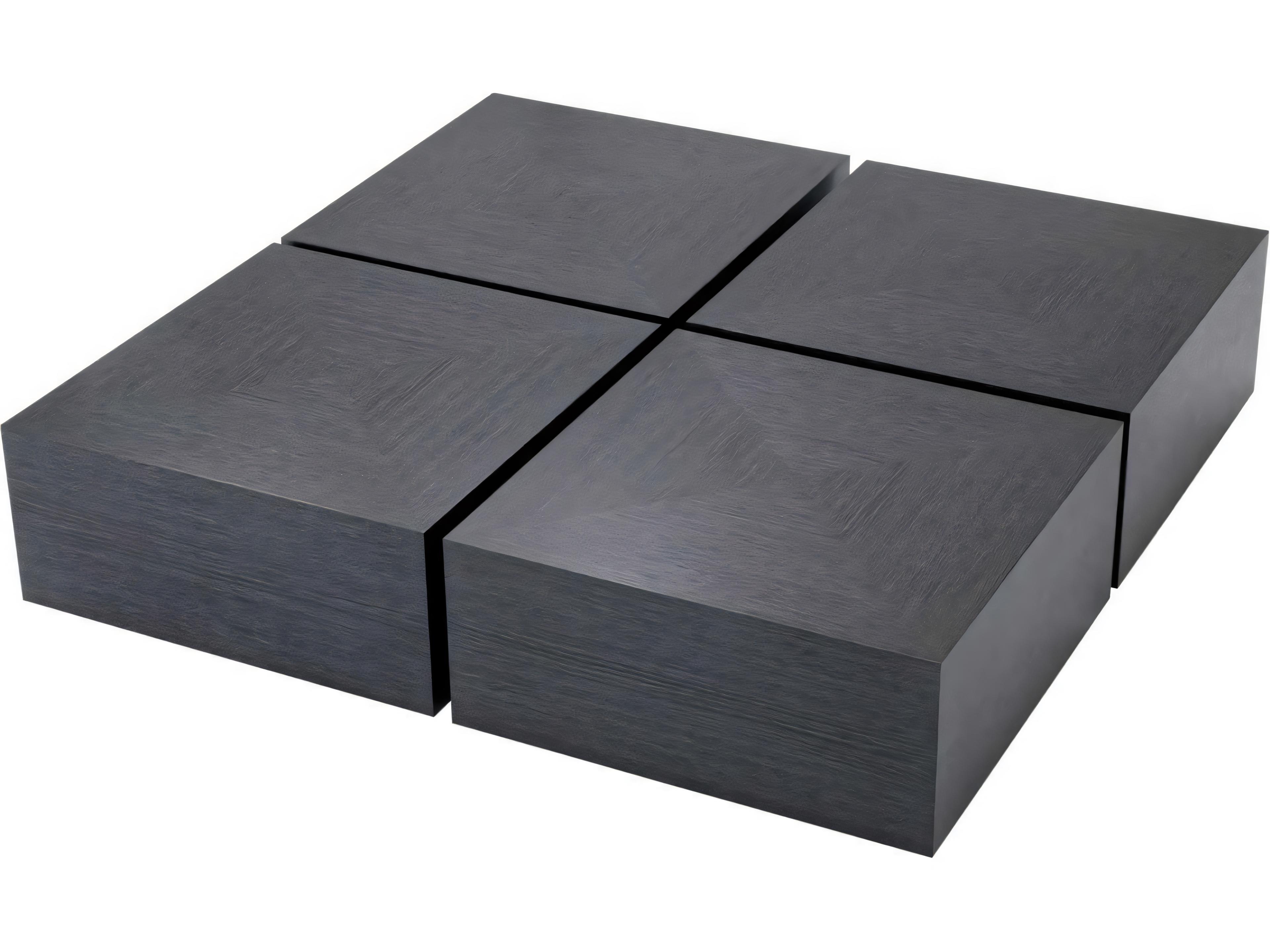 Eichholtz Puro Set of 4 Charcoal Grey Oak Veneer Coffee Table