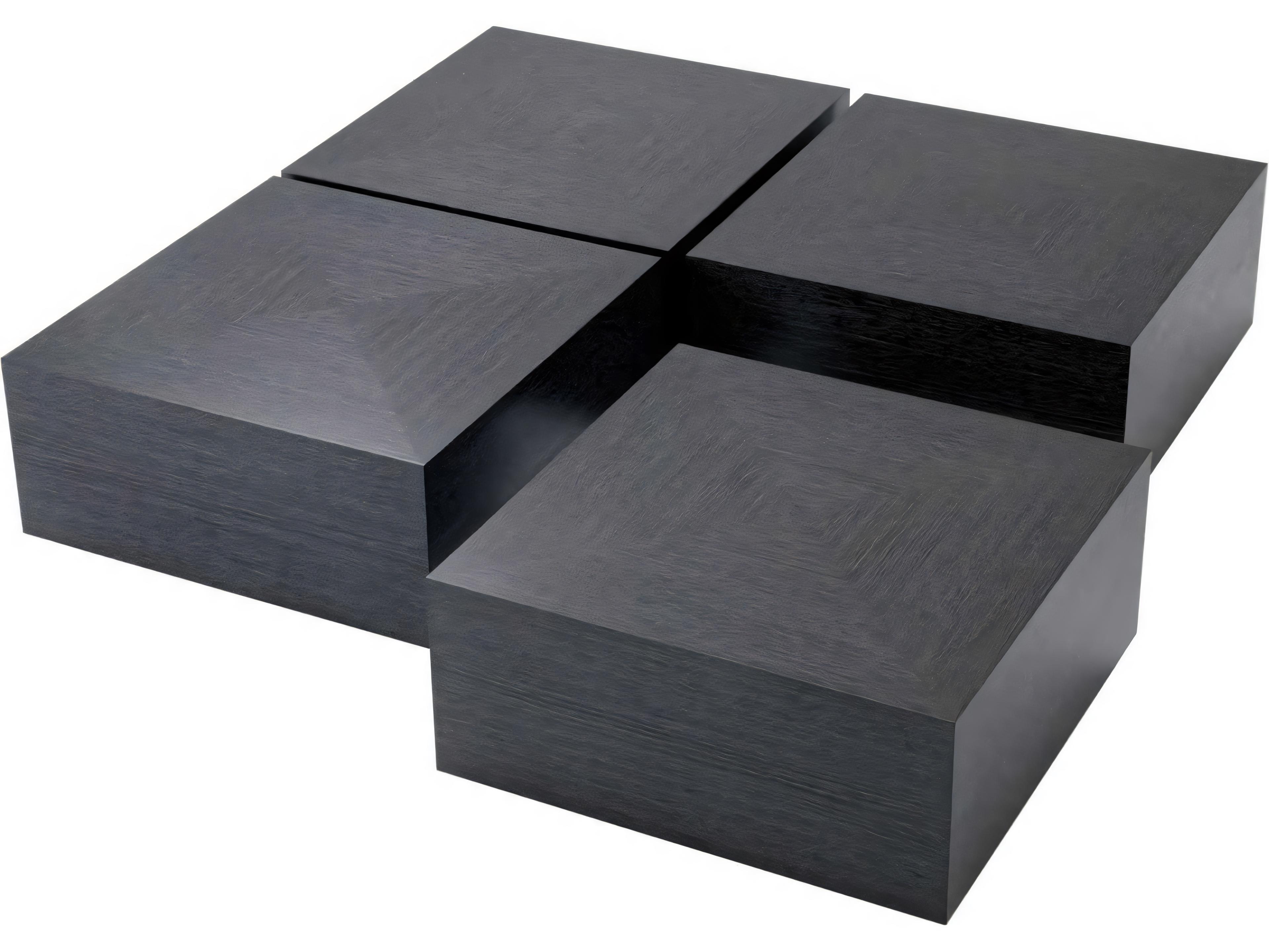 Eichholtz Puro Set of 4 Charcoal Grey Oak Veneer Coffee Table