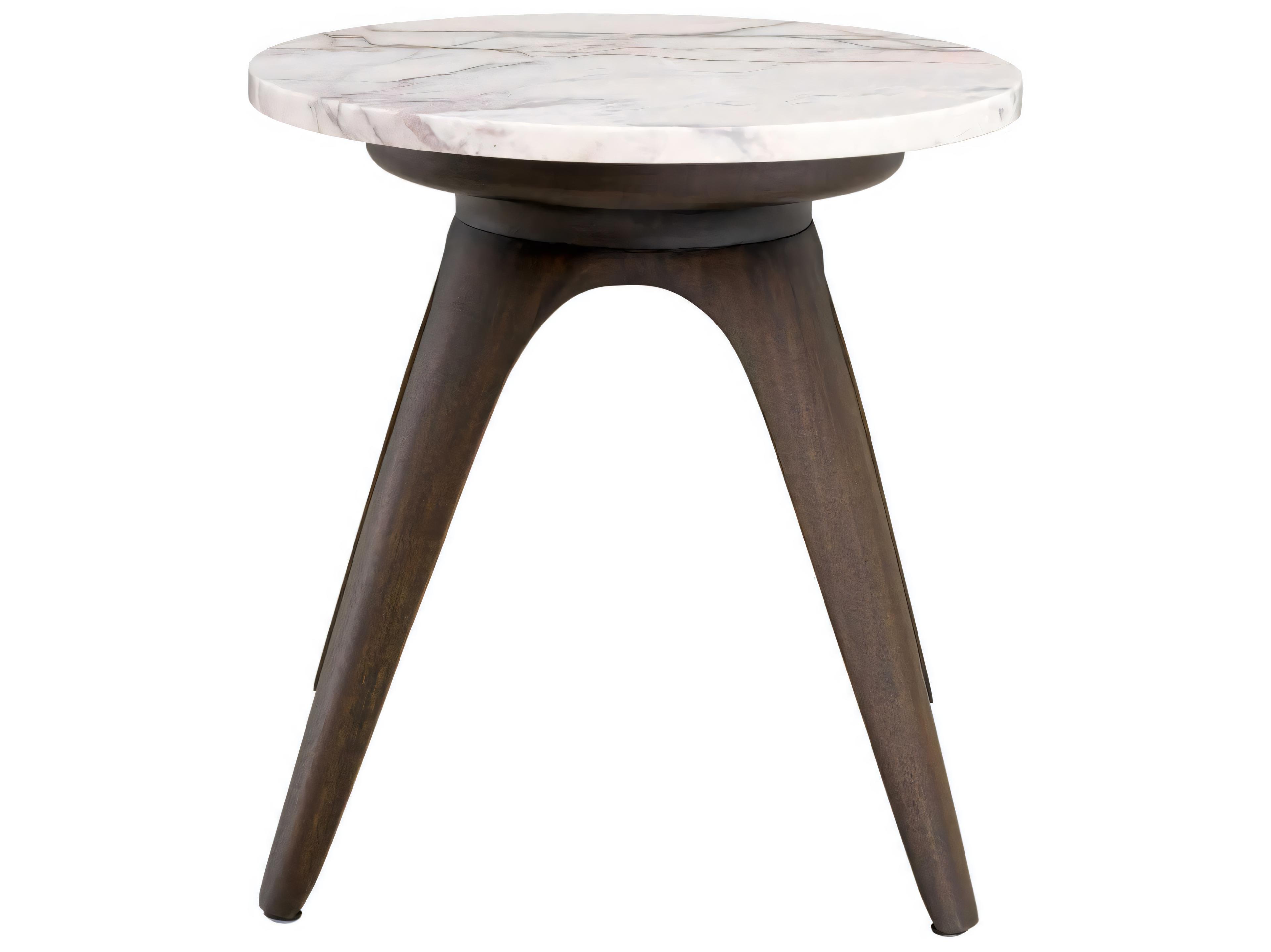 Eichholtz Borre Round Bianco Lilac Marble Side Table