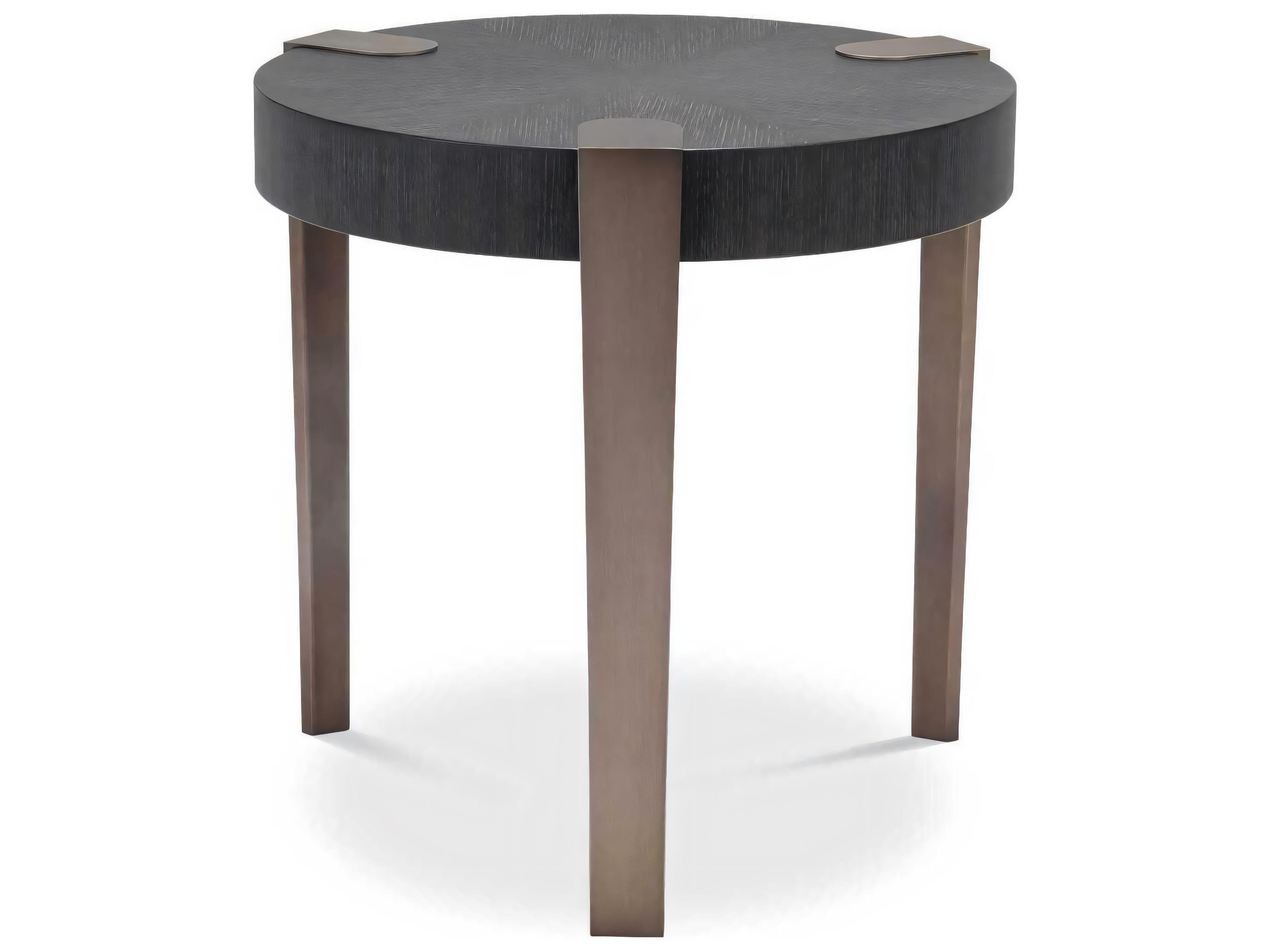 Eichholtz Oxnard Charcoal Grey Oak Veneer Side Table