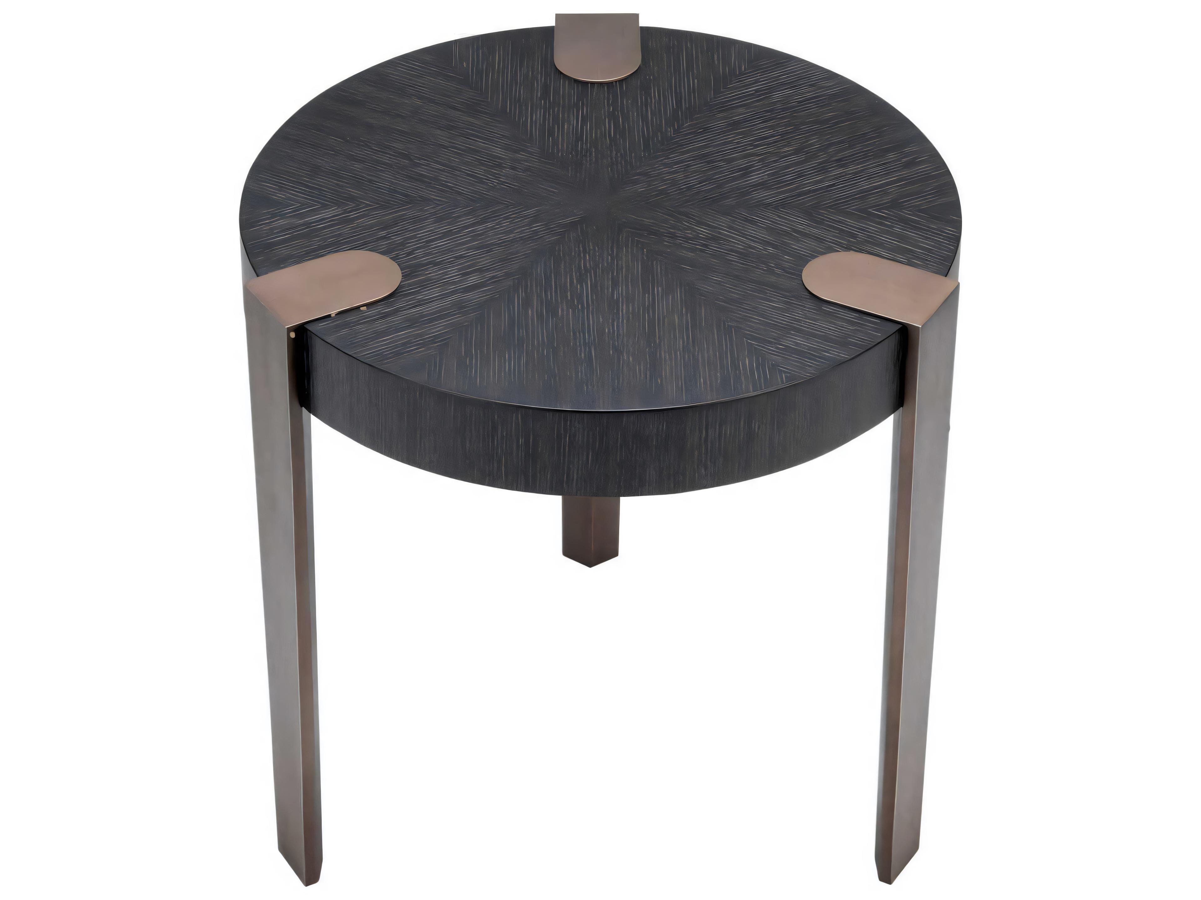 Eichholtz Oxnard Charcoal Grey Oak Veneer Side Table