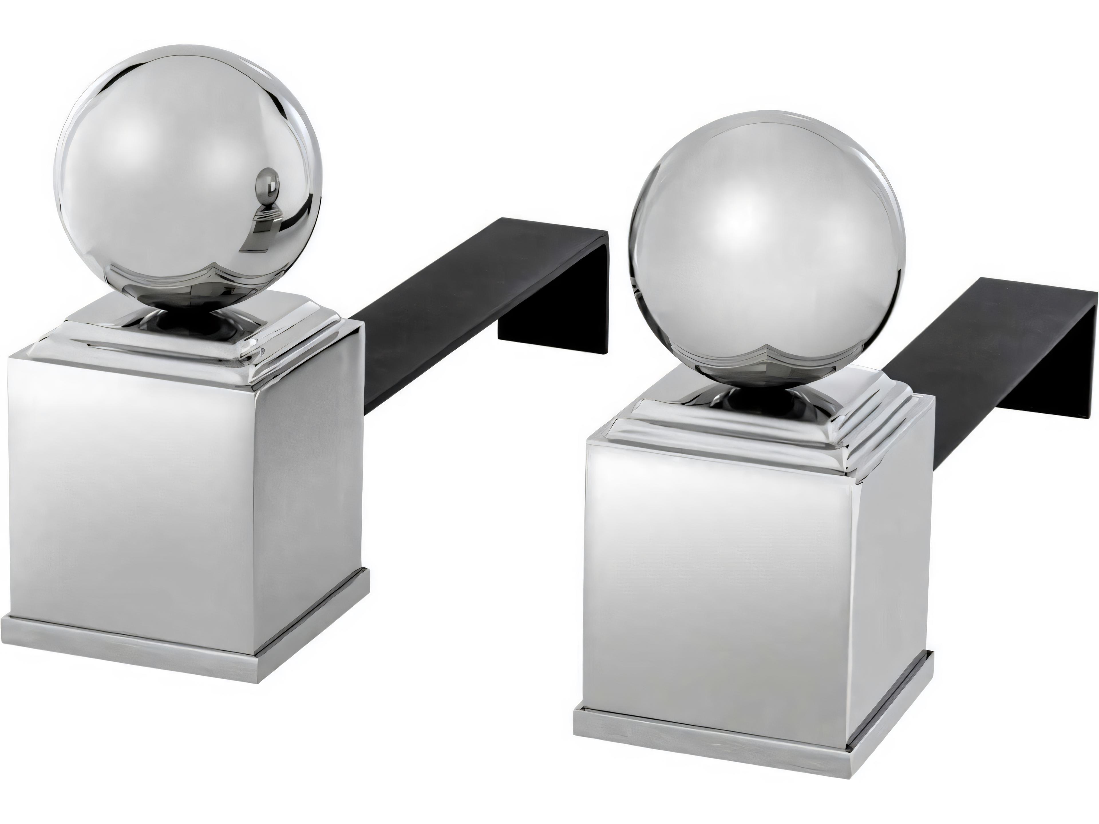 Eichholtz Viviers Nickel Andiron Set of 2