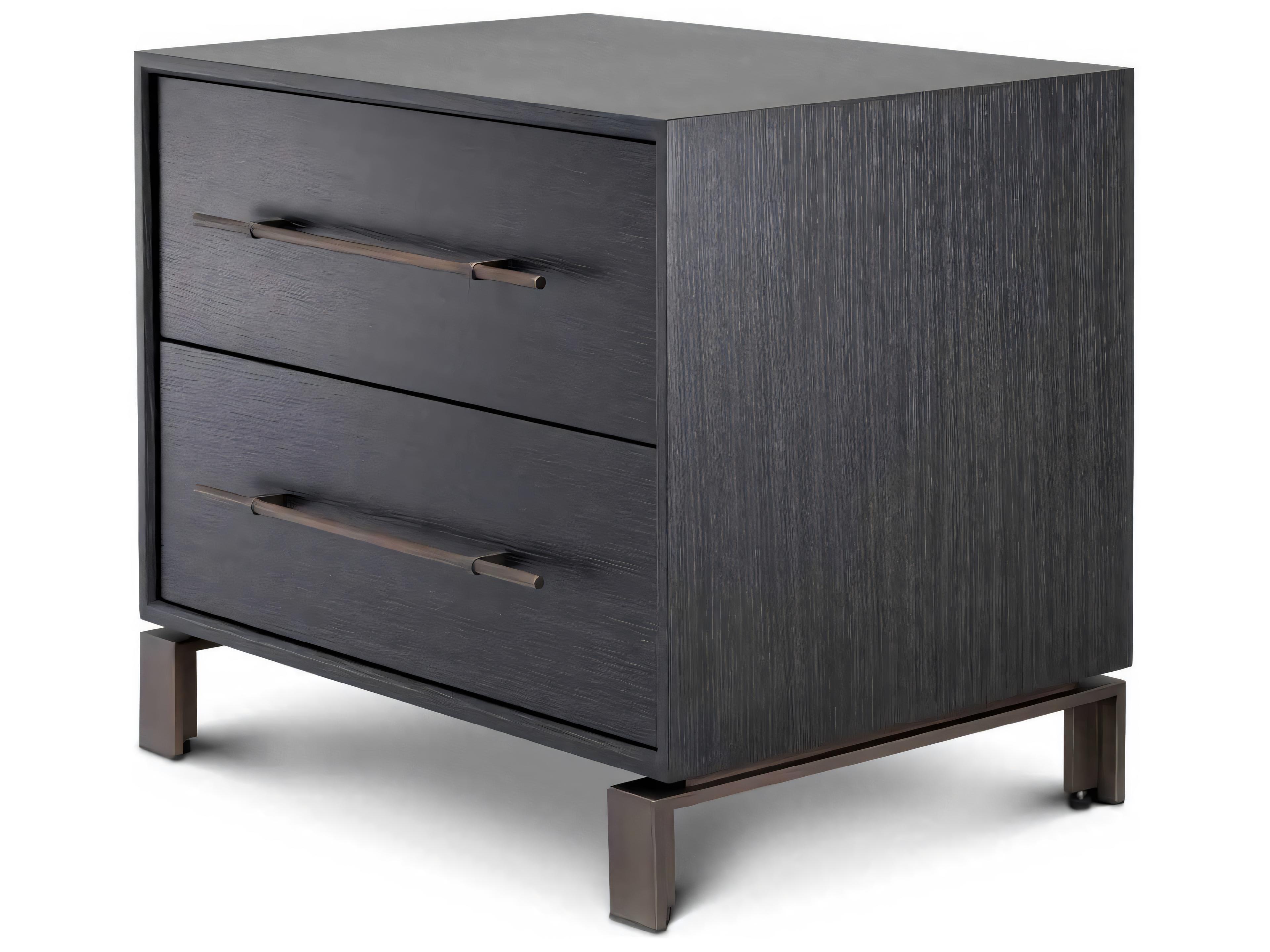 Eichholtz Canova Charcoal Grey Oak Veneer Nightstand