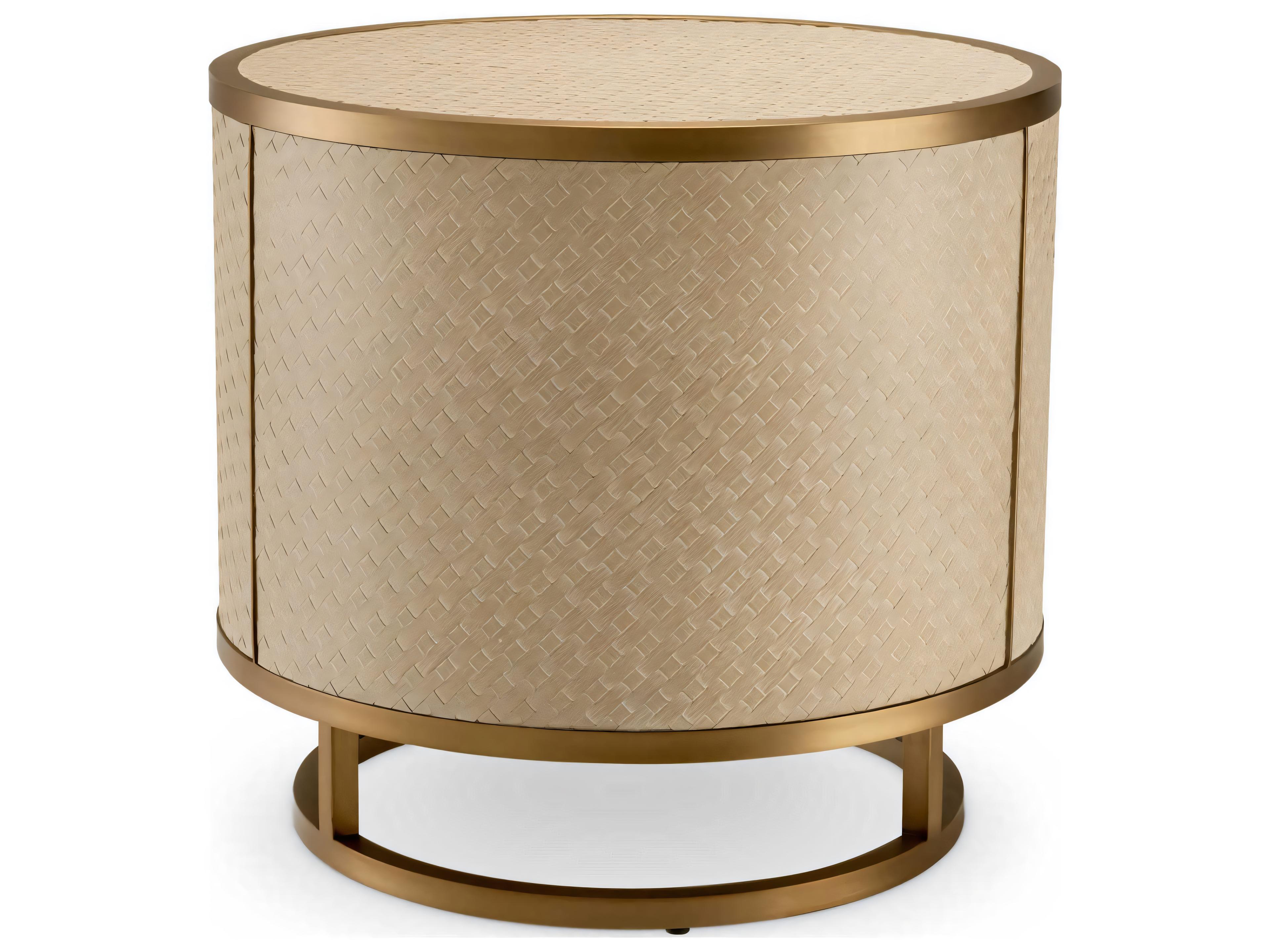 Eichholtz Napa Valley Woven Washed Oak Veneer Side Table