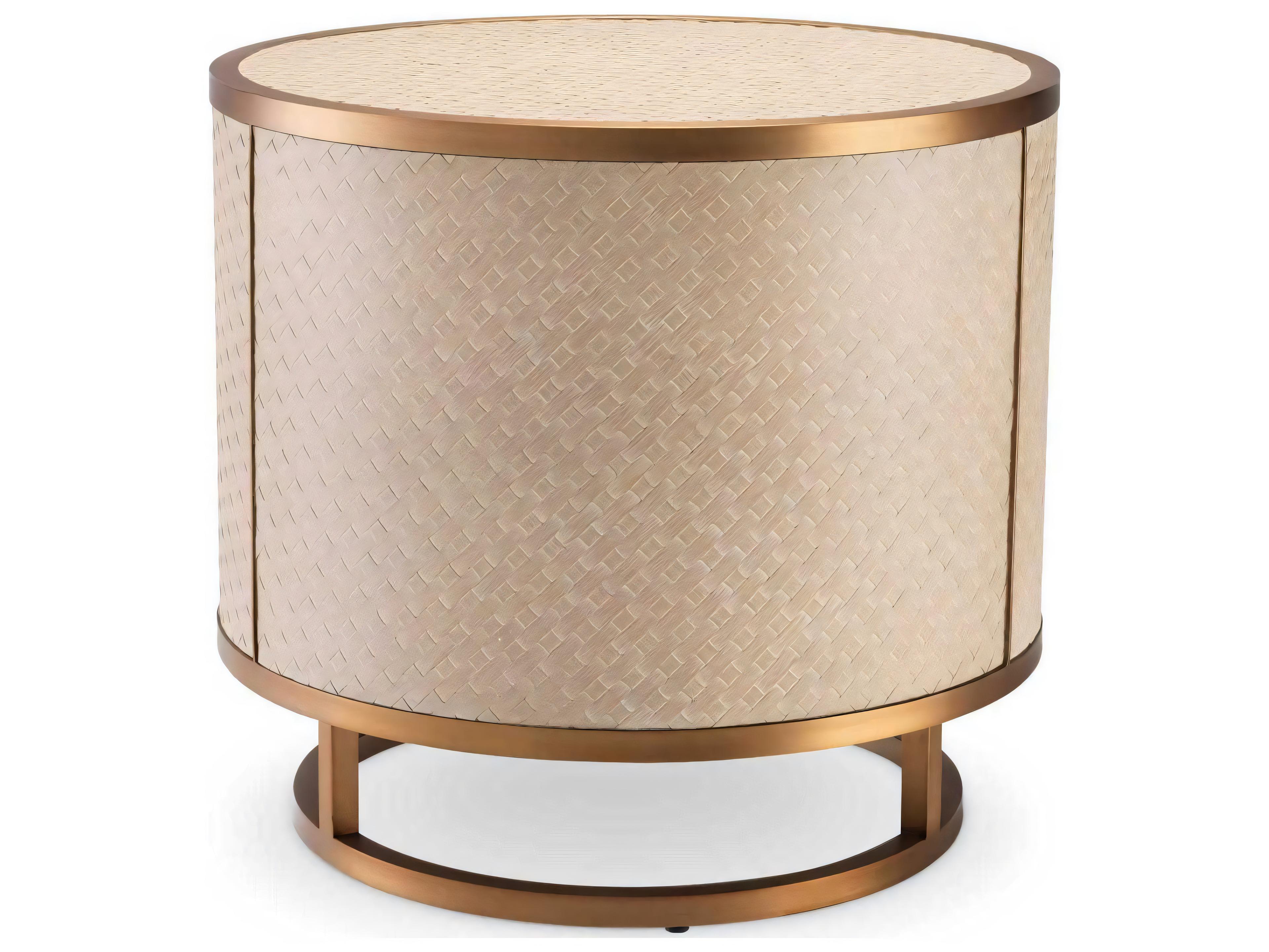 Eichholtz Napa Valley Woven Washed Oak Veneer Side Table