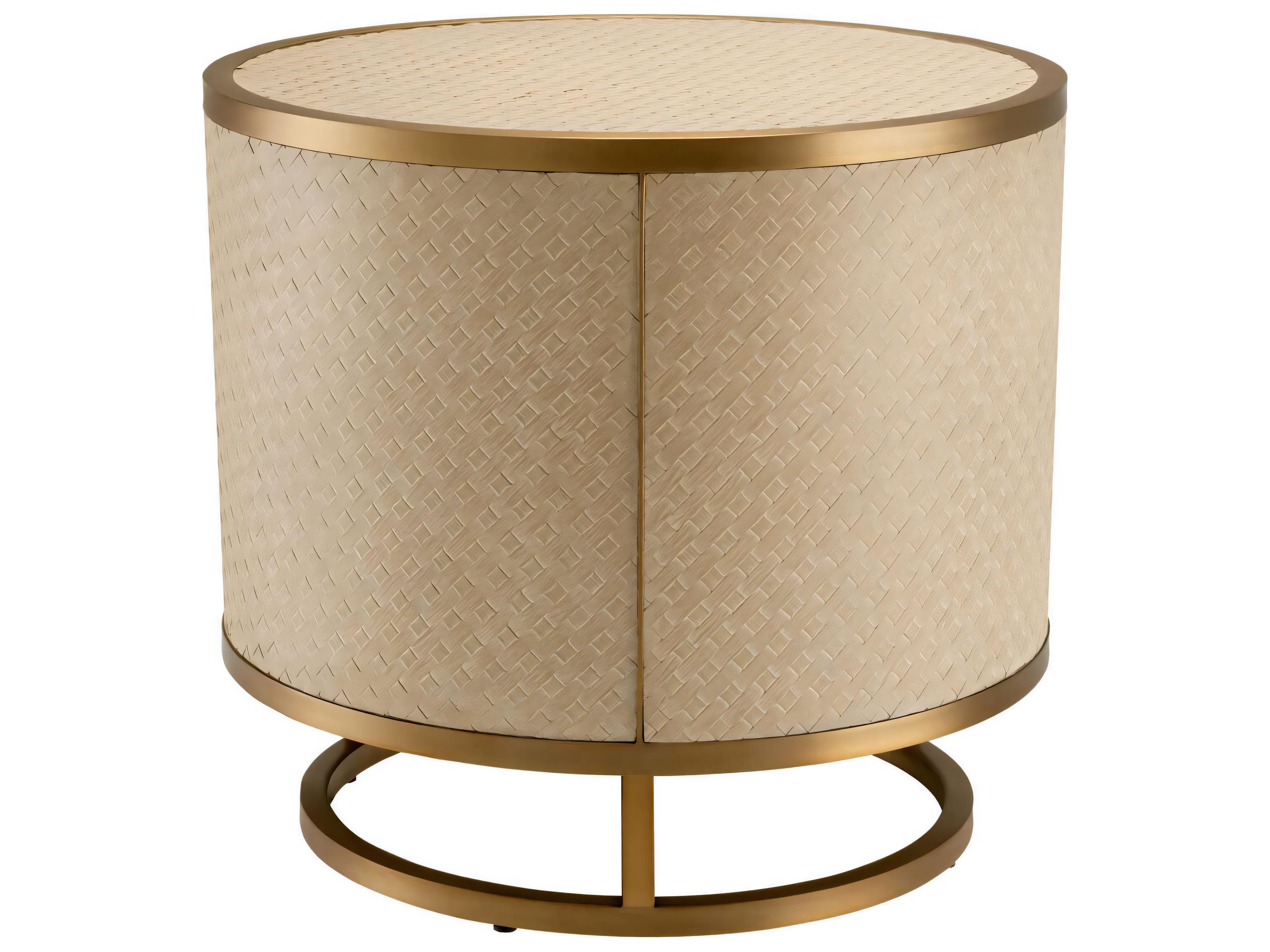 Eichholtz Napa Valley Woven Washed Oak Veneer Side Table