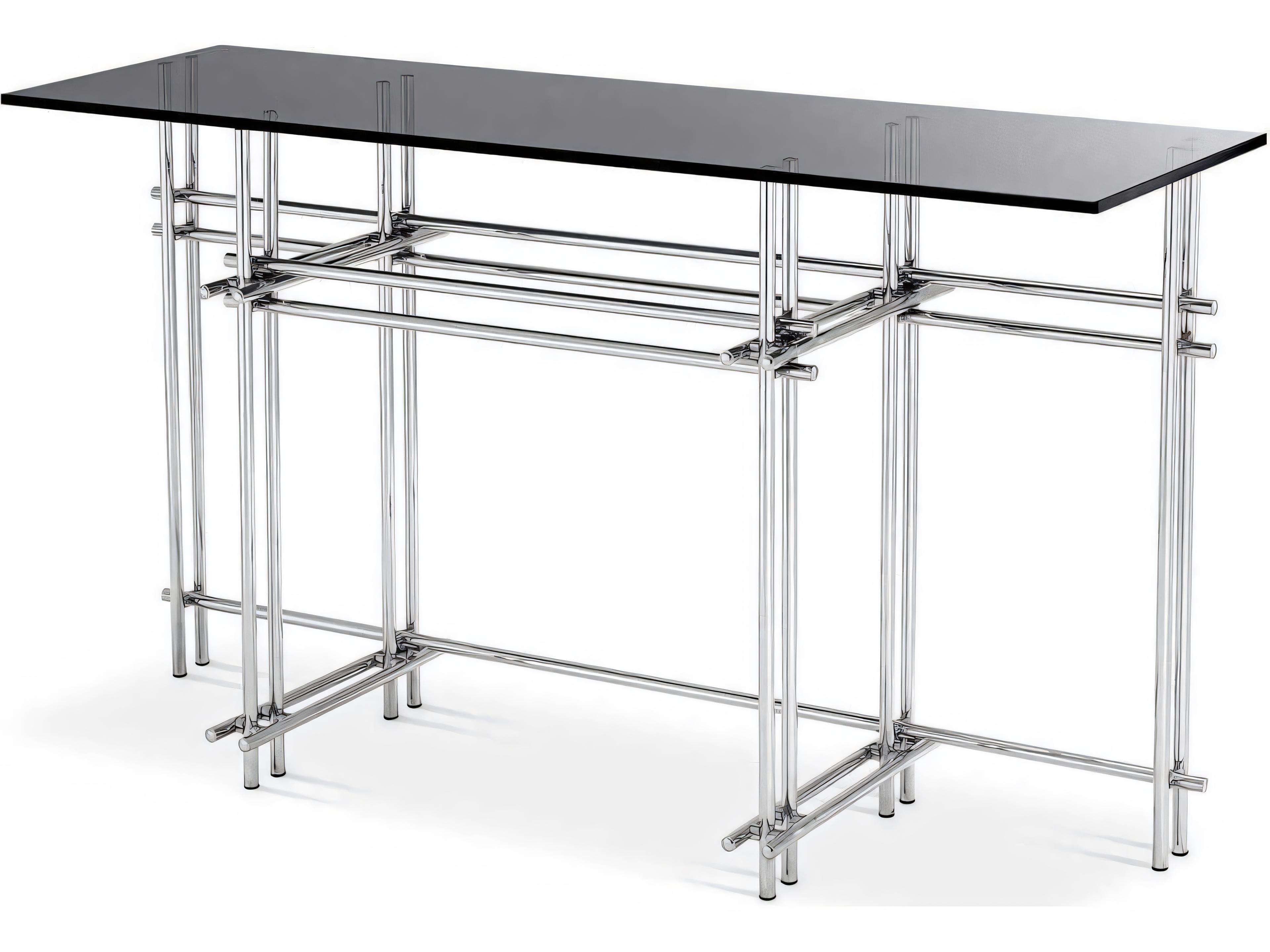 Eichholtz Quinn Polished Stainless Steel Console Table