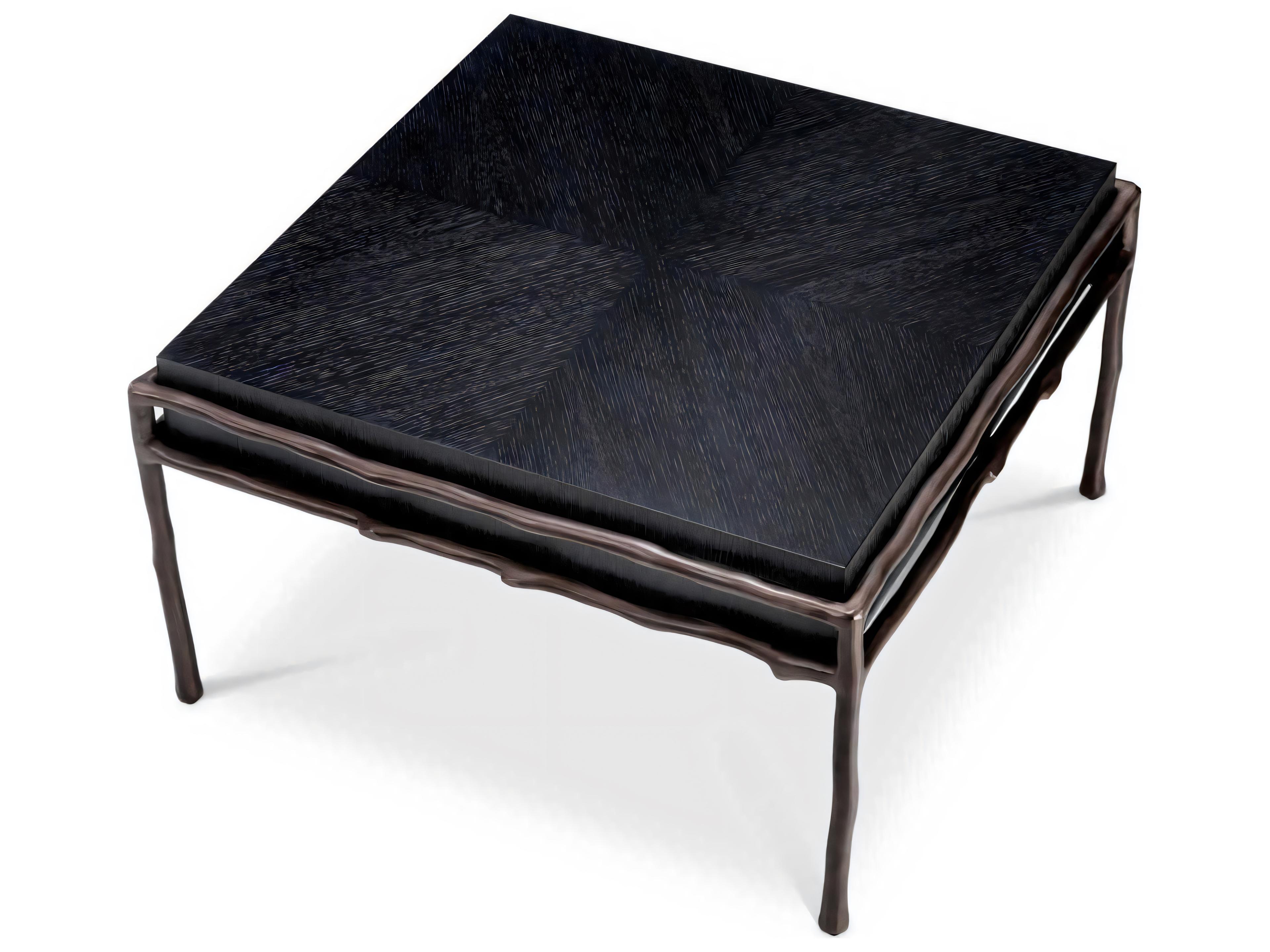 Eichholtz Premier Charcoal Grey Oak Veneer Side Table
