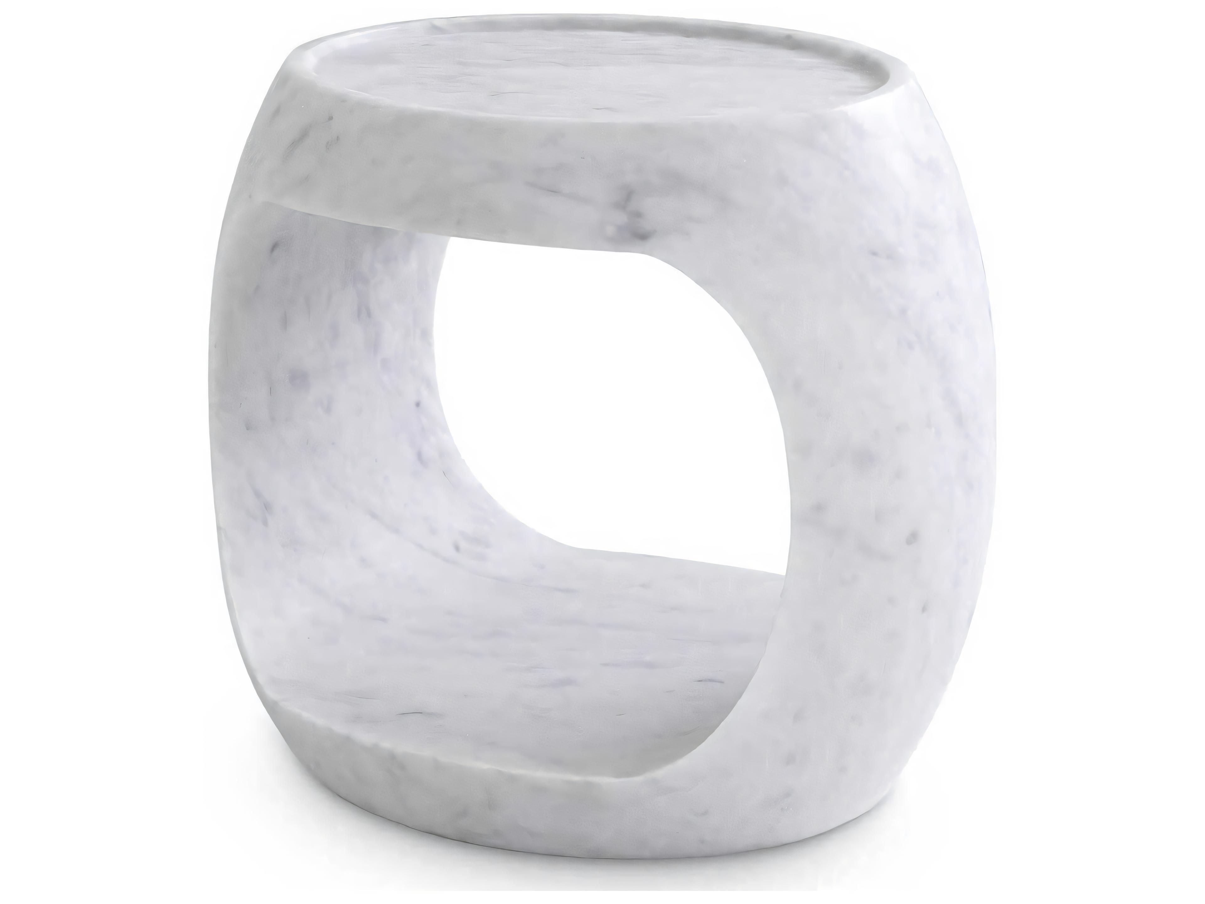 Eichholtz Clipper Low Honed White Marble Side Table