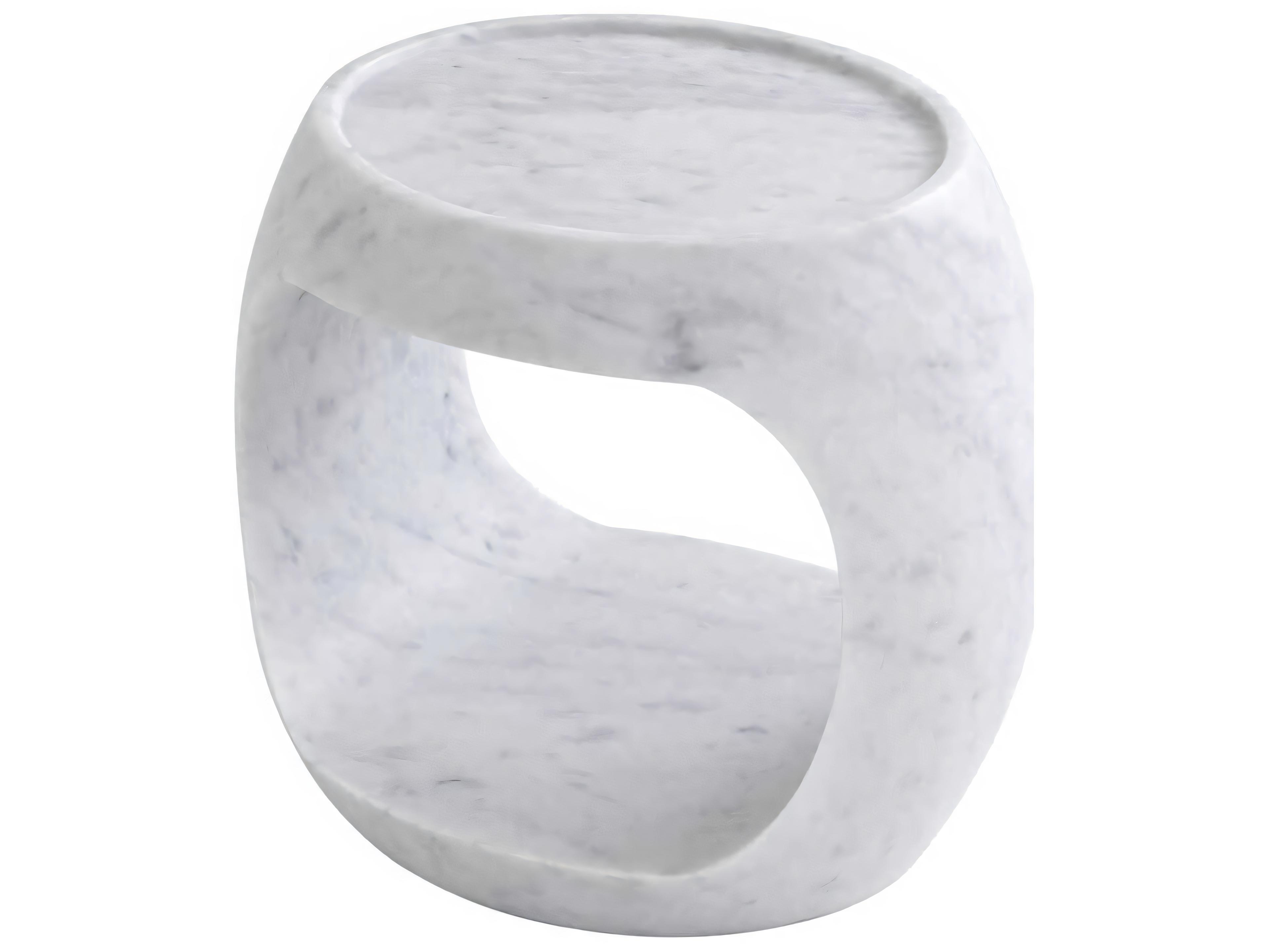 Eichholtz Clipper Low Honed White Marble Side Table
