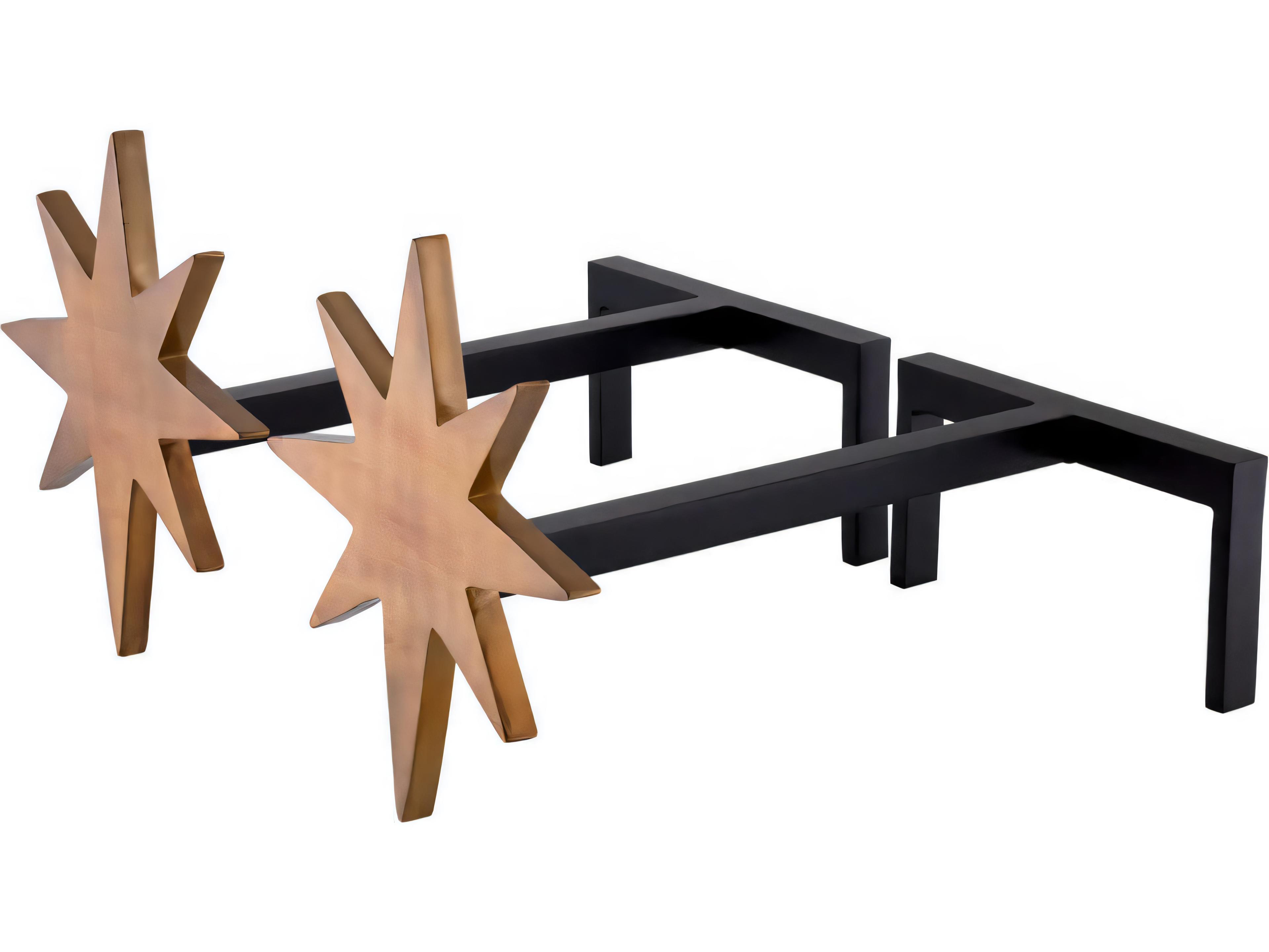 Eichholtz Star Vintage Brass Andiron Set of 2