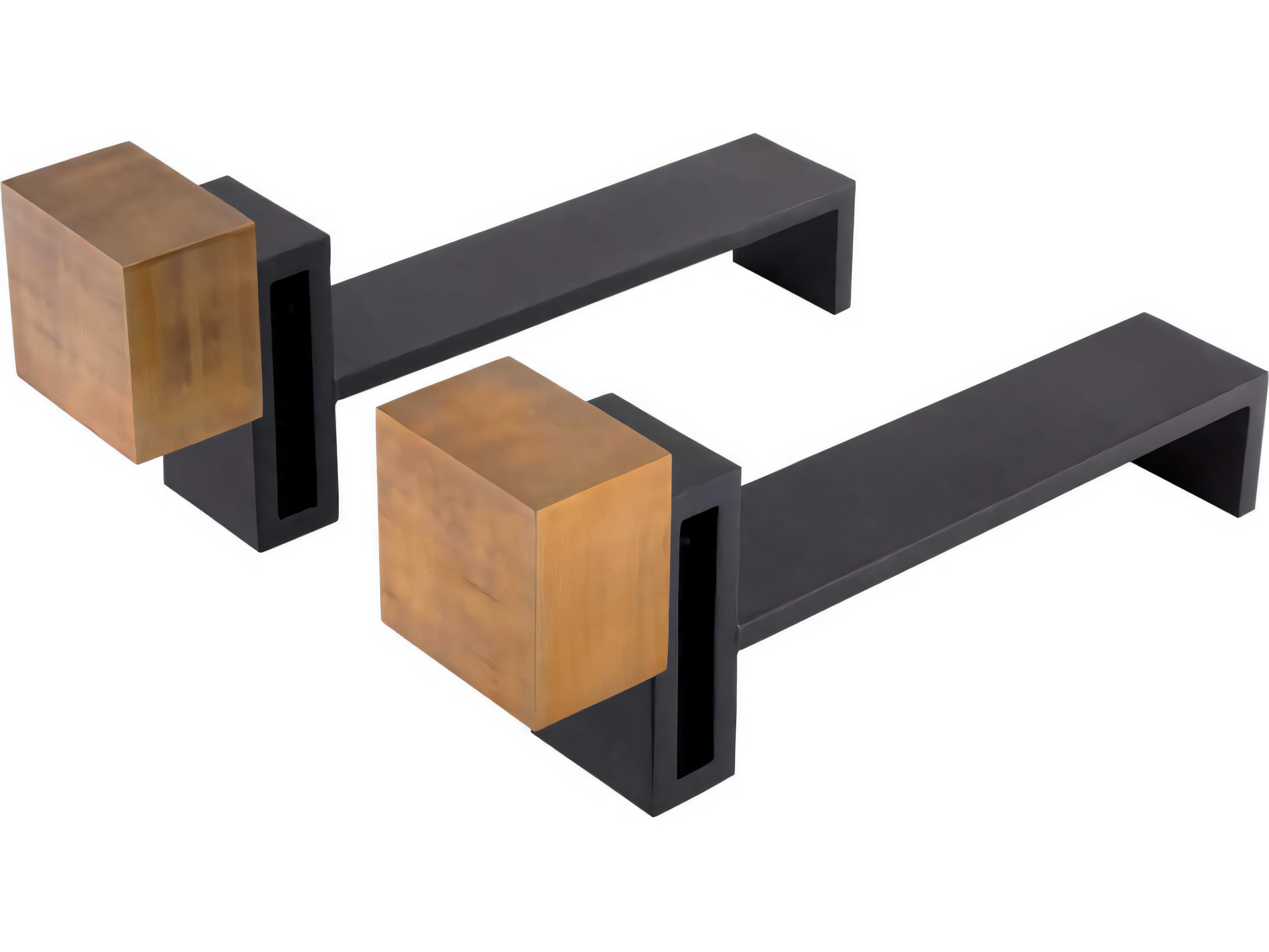 Eichholtz Chitry Vintage Brass Andiron Set of 2