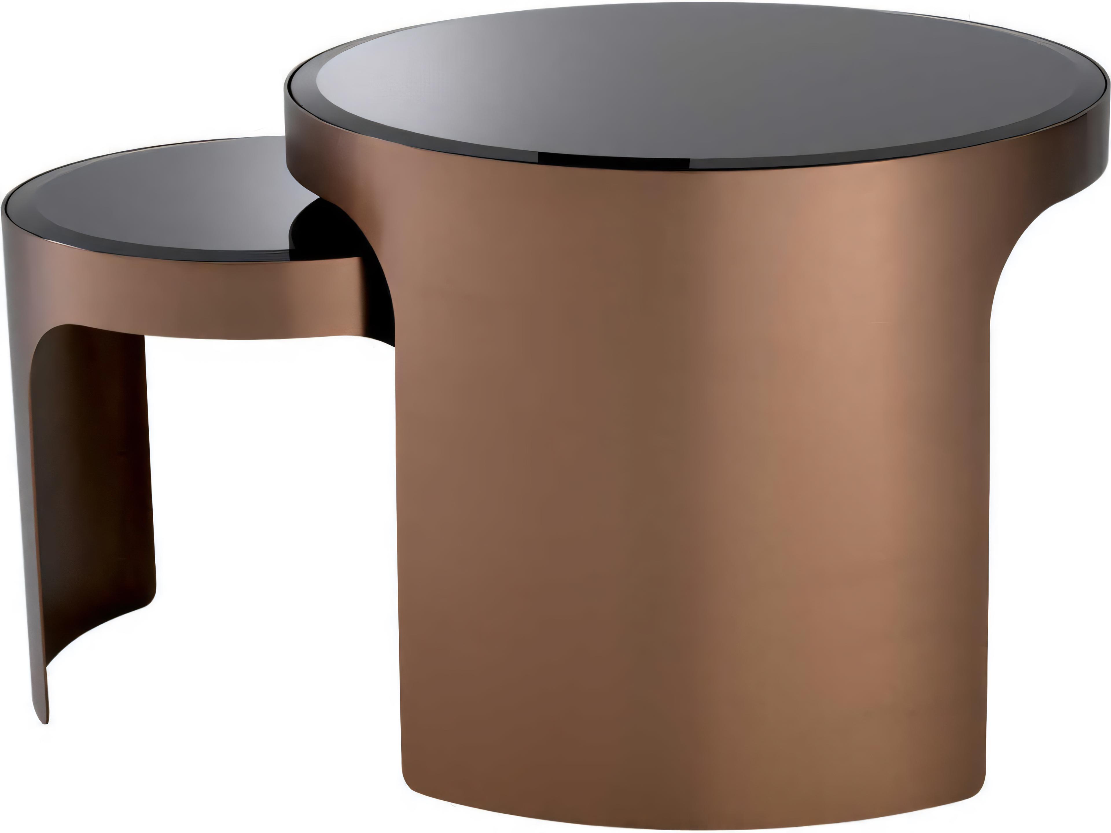 Eichholtz Piemonte Brushed Copper Set of 2 Side Table