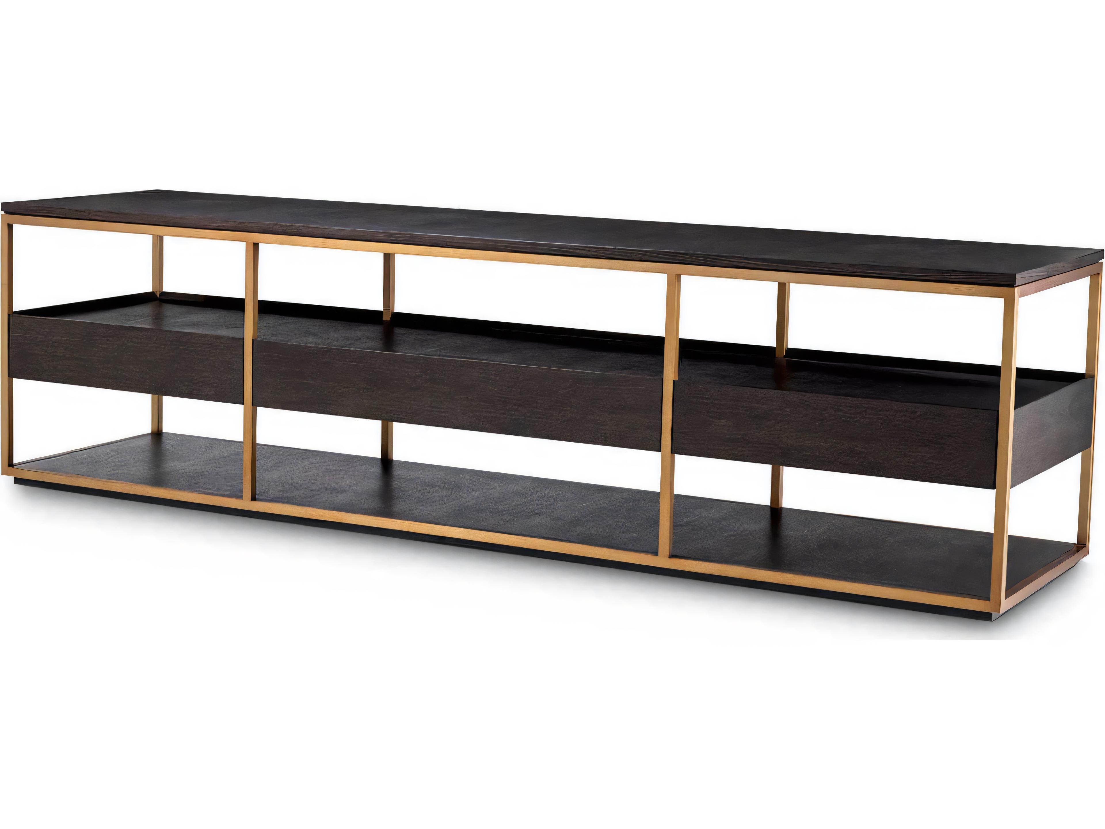 Eichholtz Parker L Mocha Straight Oak Veneer Tv Cabinet