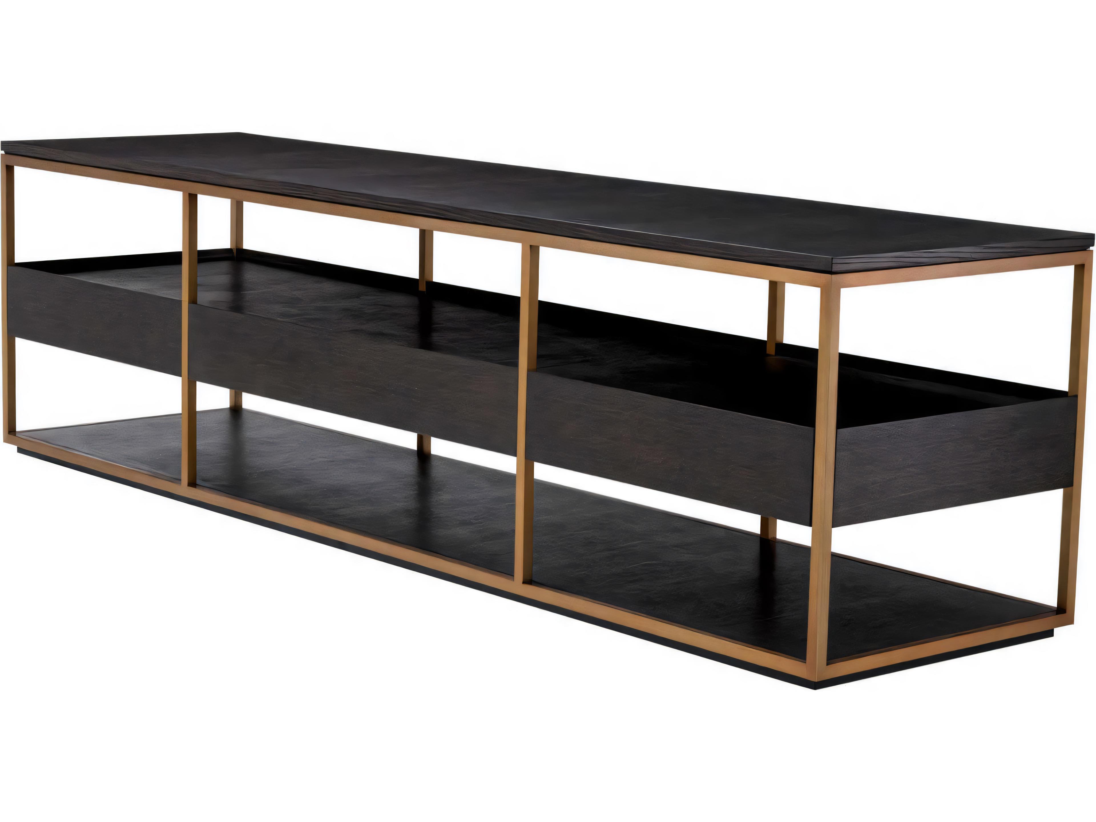 Eichholtz Parker L Mocha Straight Oak Veneer Tv Cabinet