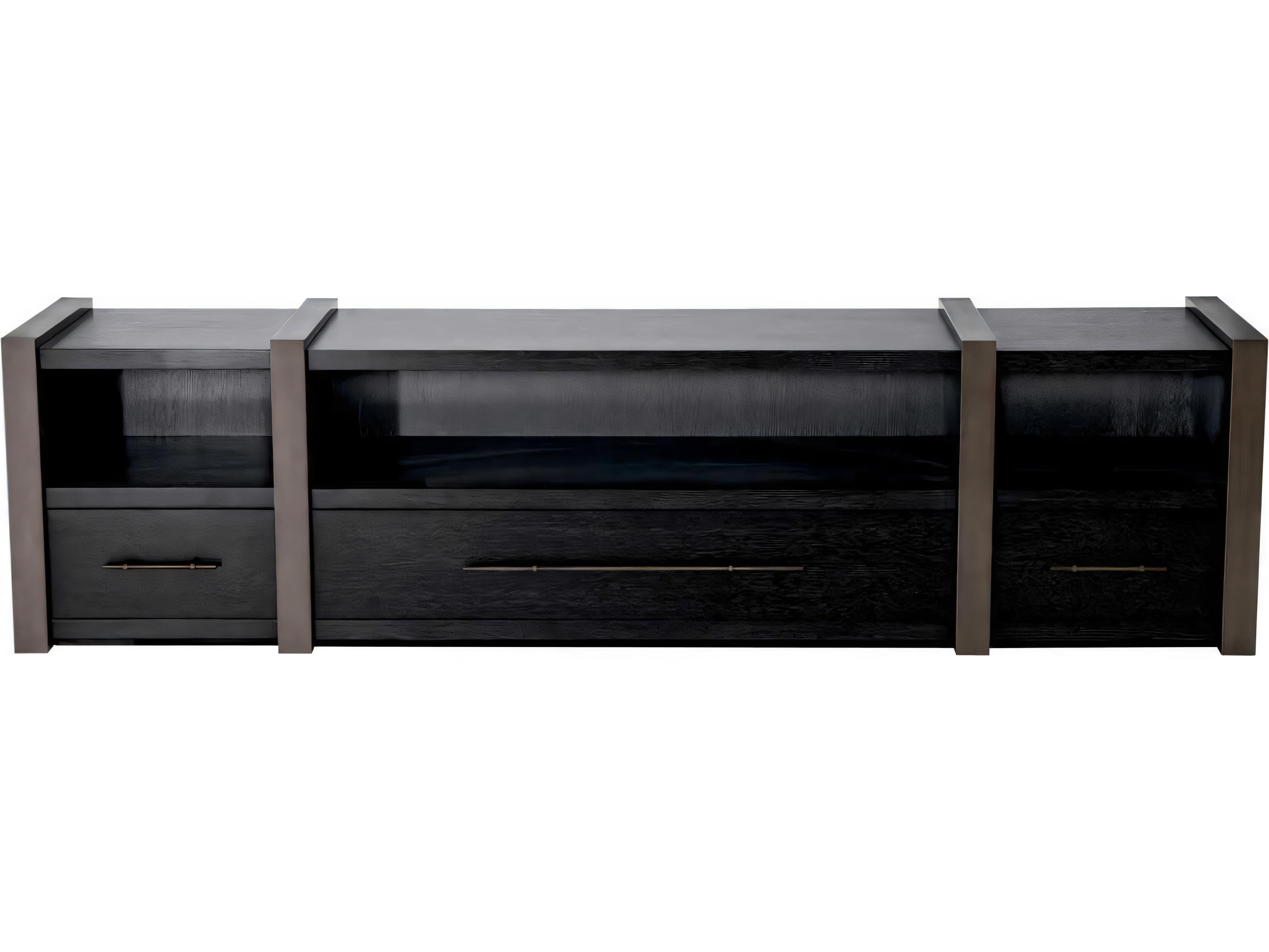 Eichholtz Canova Charcoal Grey Oak Veneer Tv Cabinet