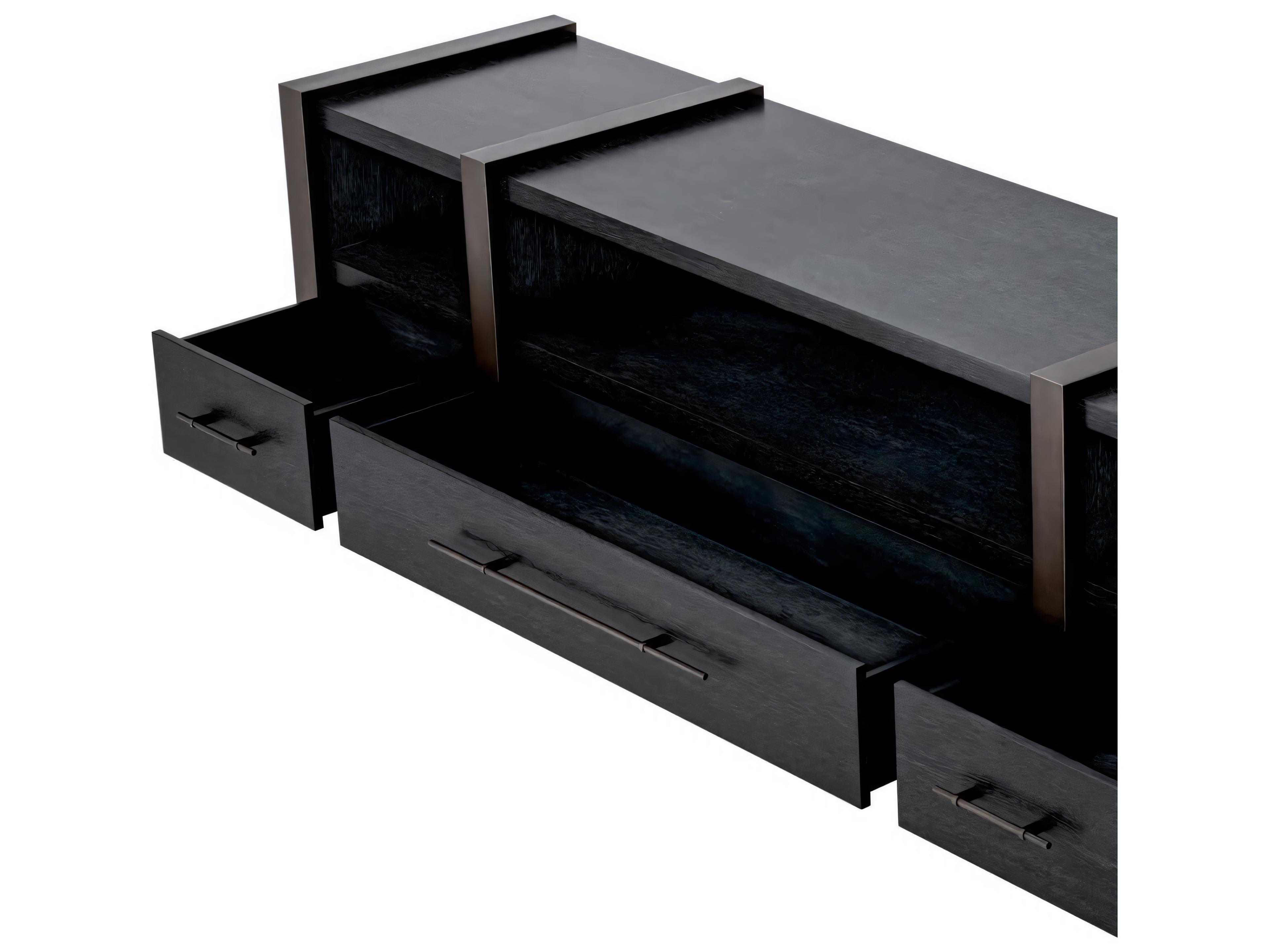 Eichholtz Canova Charcoal Grey Oak Veneer Tv Cabinet