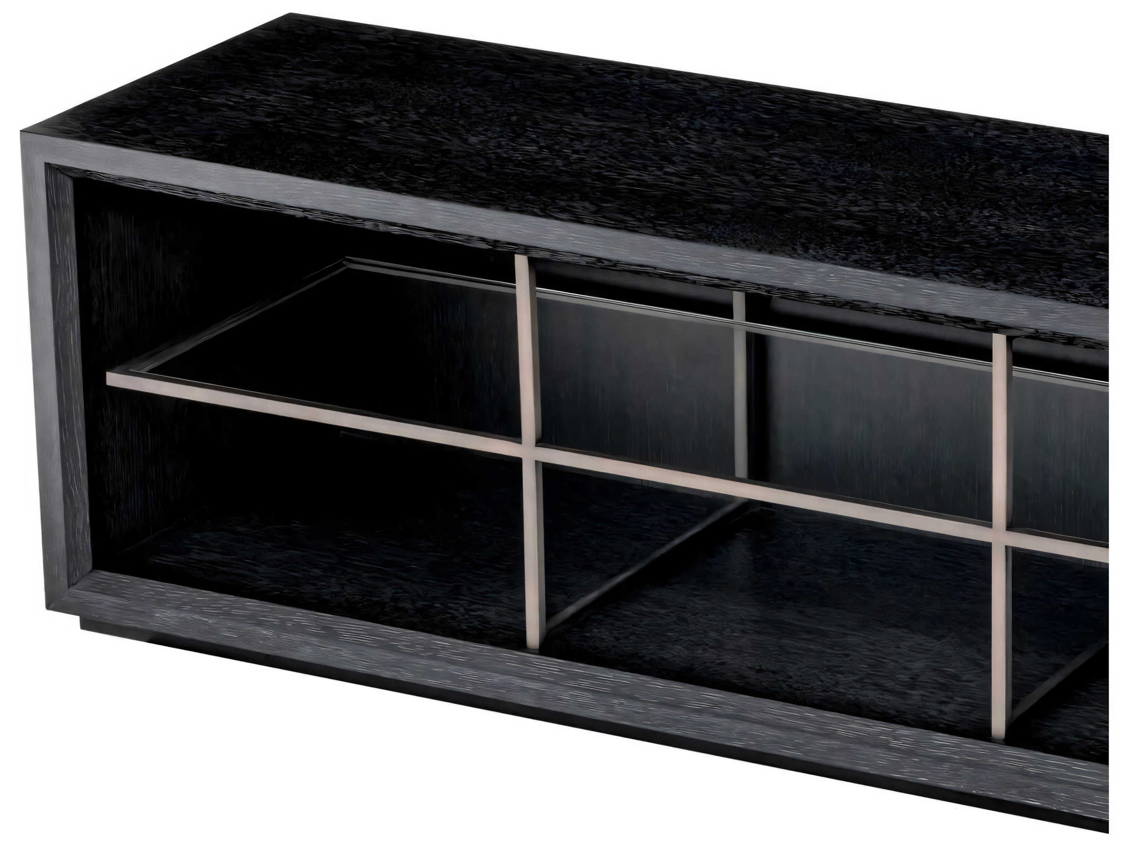 Eichholtz Hennessey L Charcoal Grey Oak Veneer Tv Cabinet
