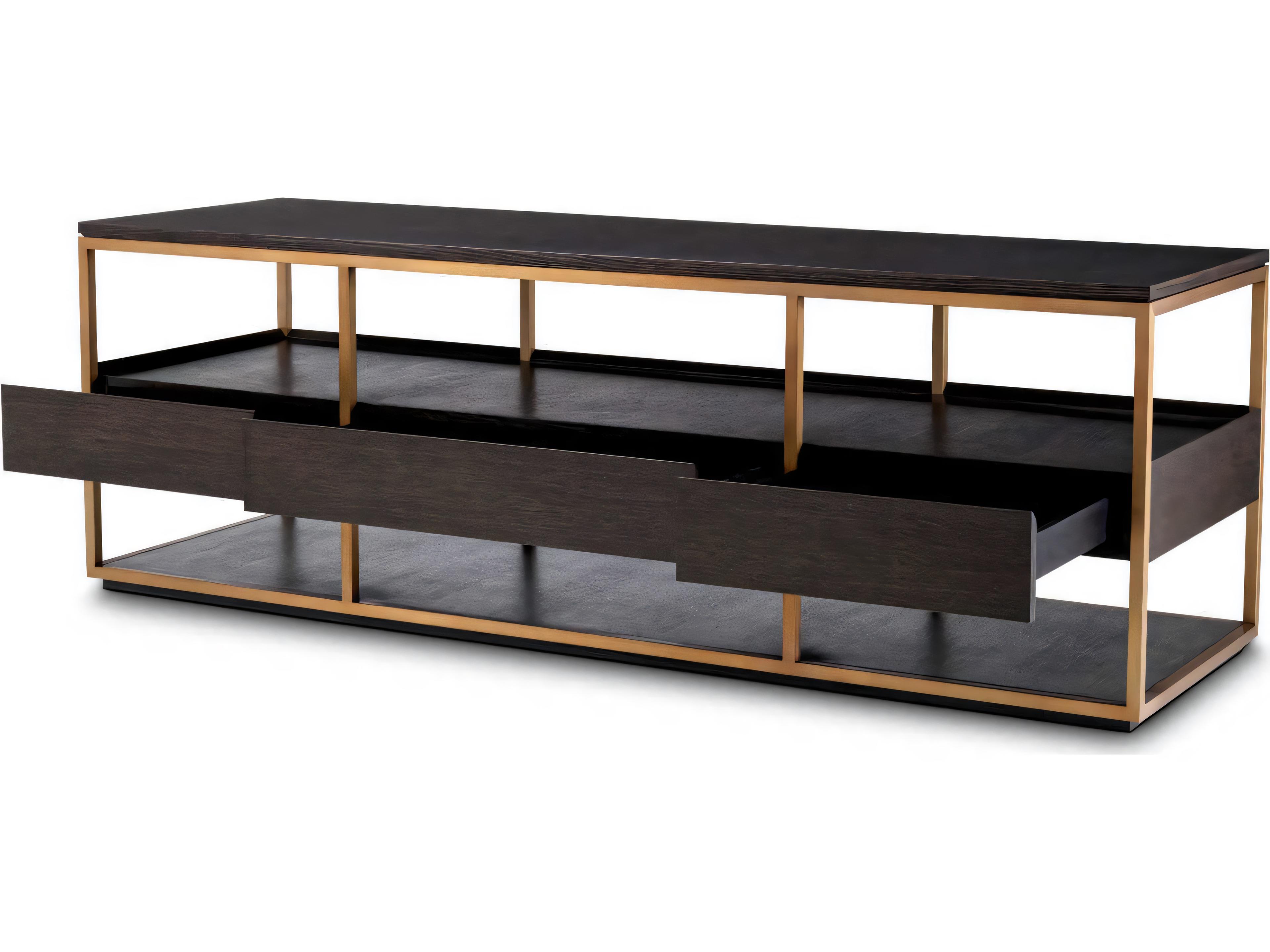 Eichholtz Parker S Mocha Straight Oak Veneer Tv Cabinet