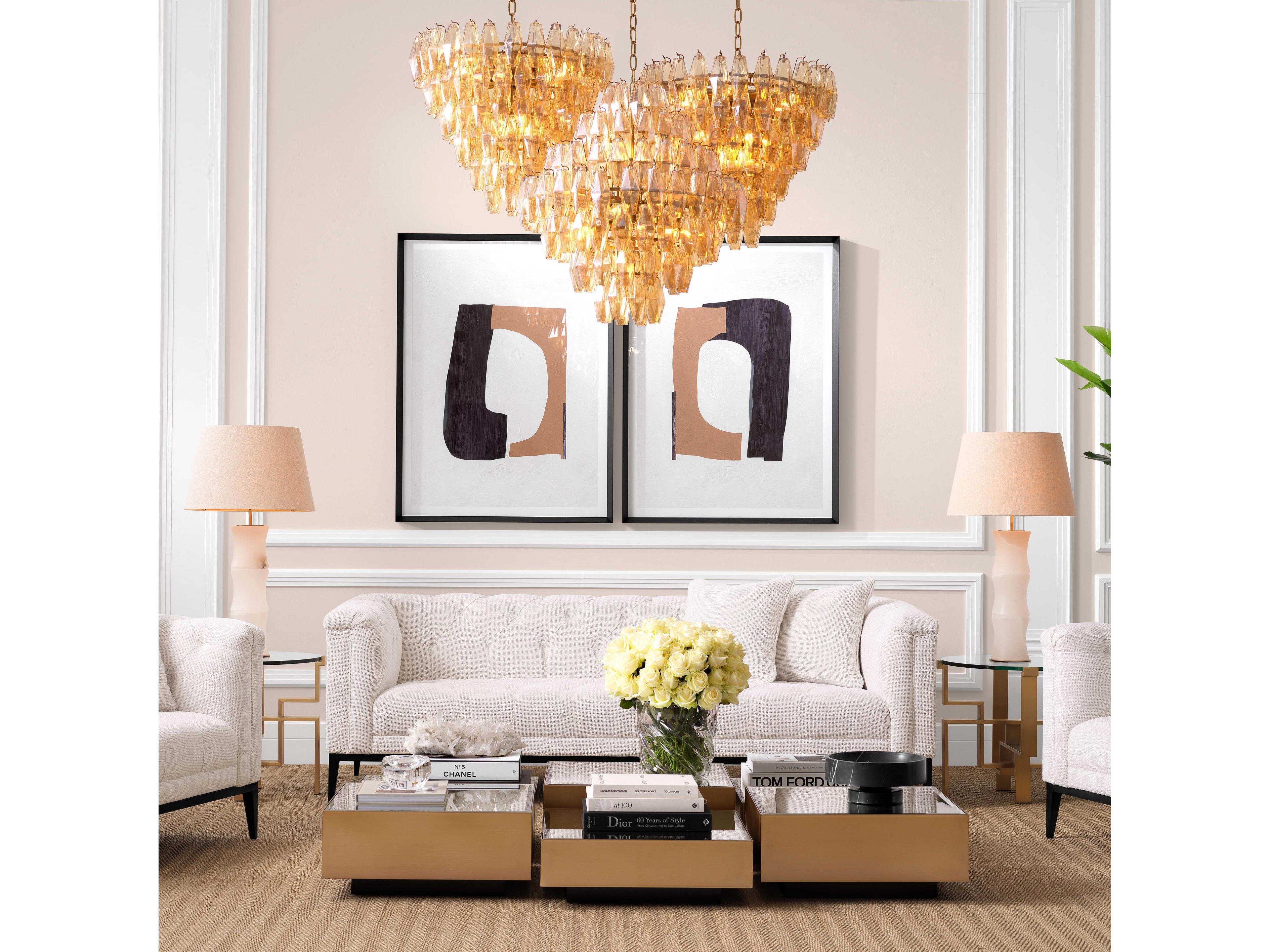 Eichholtz Benini L Antique Brass Chandelier