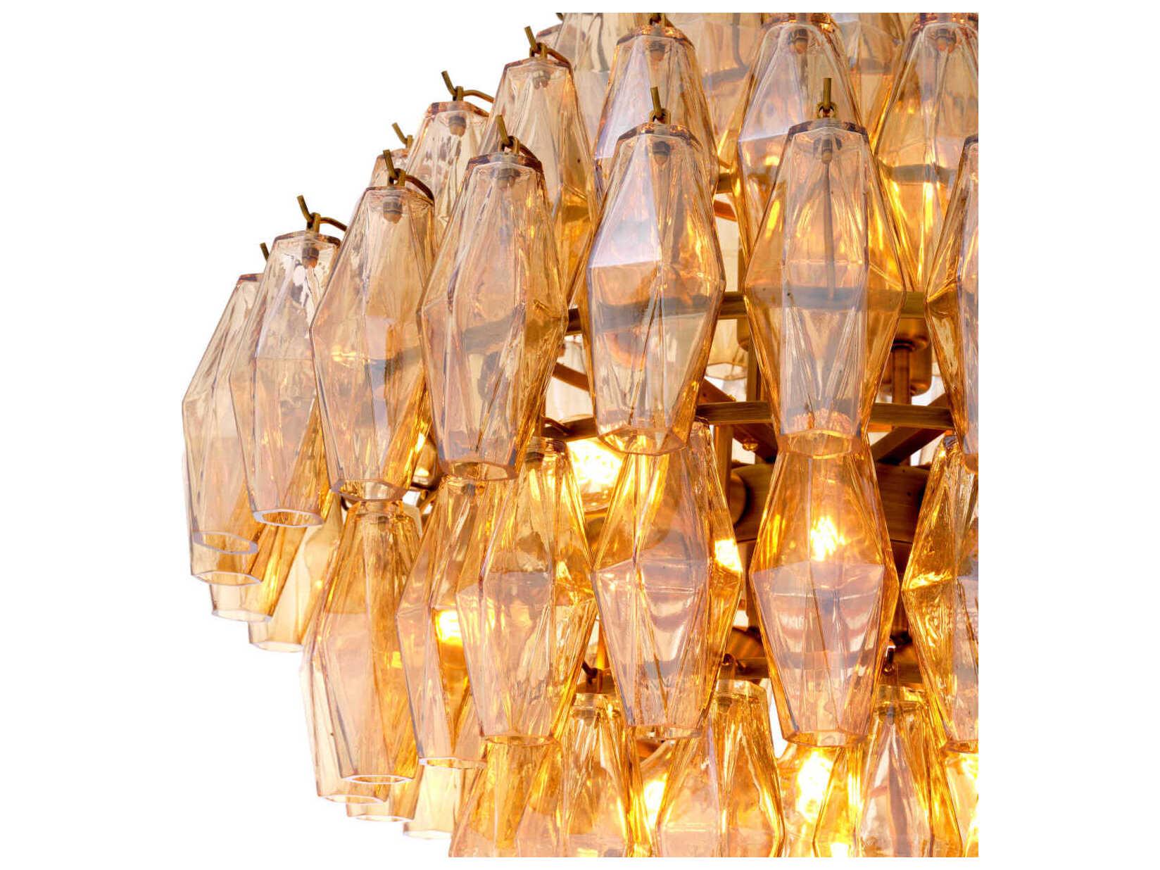 Eichholtz Benini L Antique Brass Chandelier