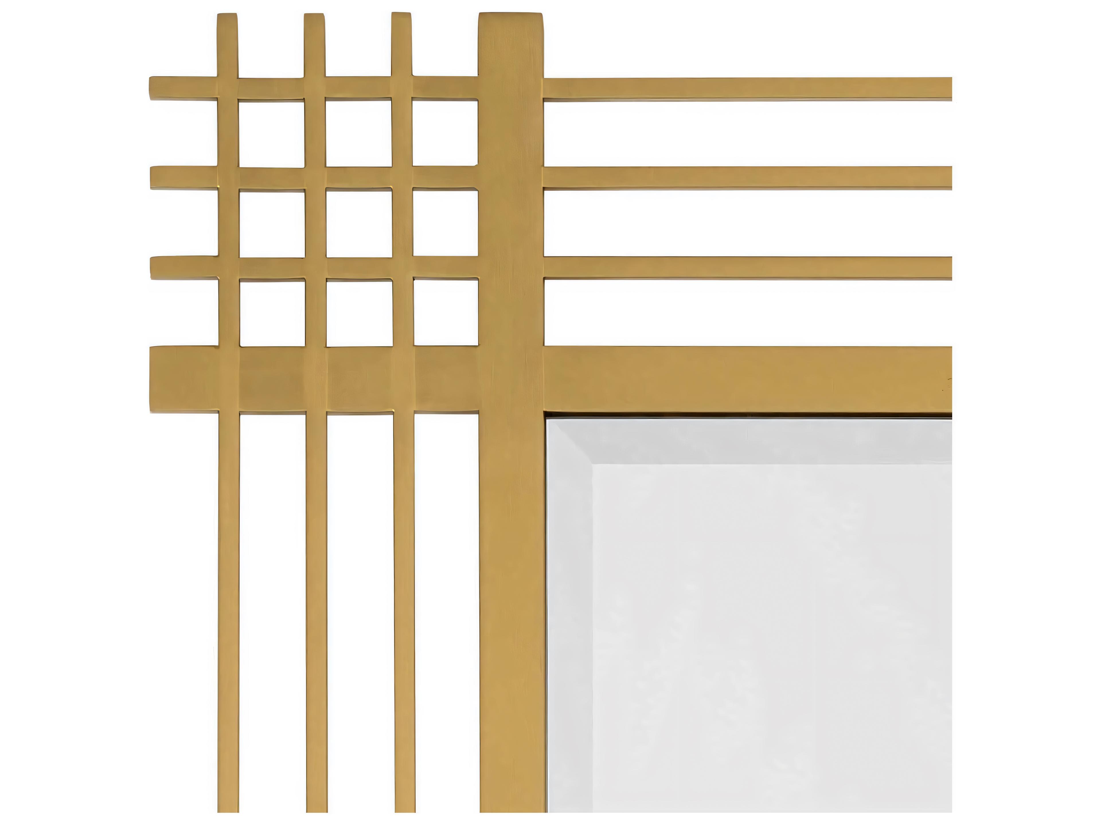 Eichholtz Pierce Rectangular Brushed Brass Mirror