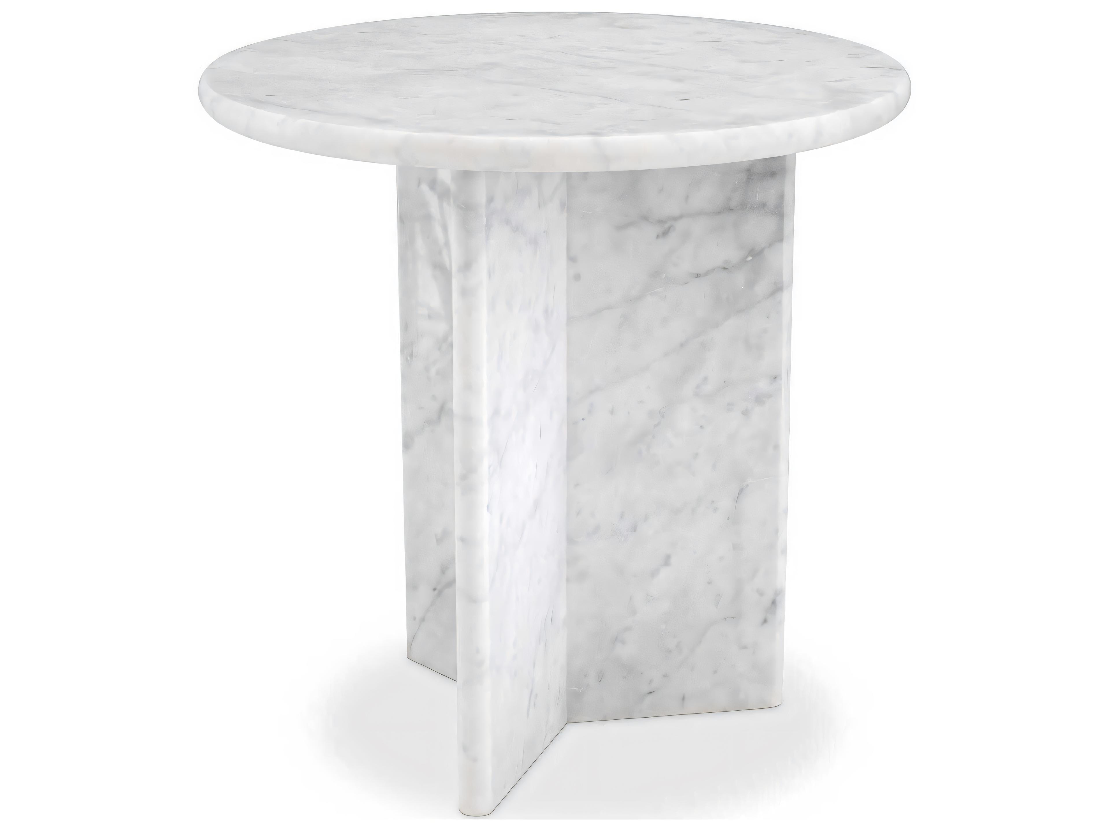 Eichholtz Pontini Honed White Marble Side Table