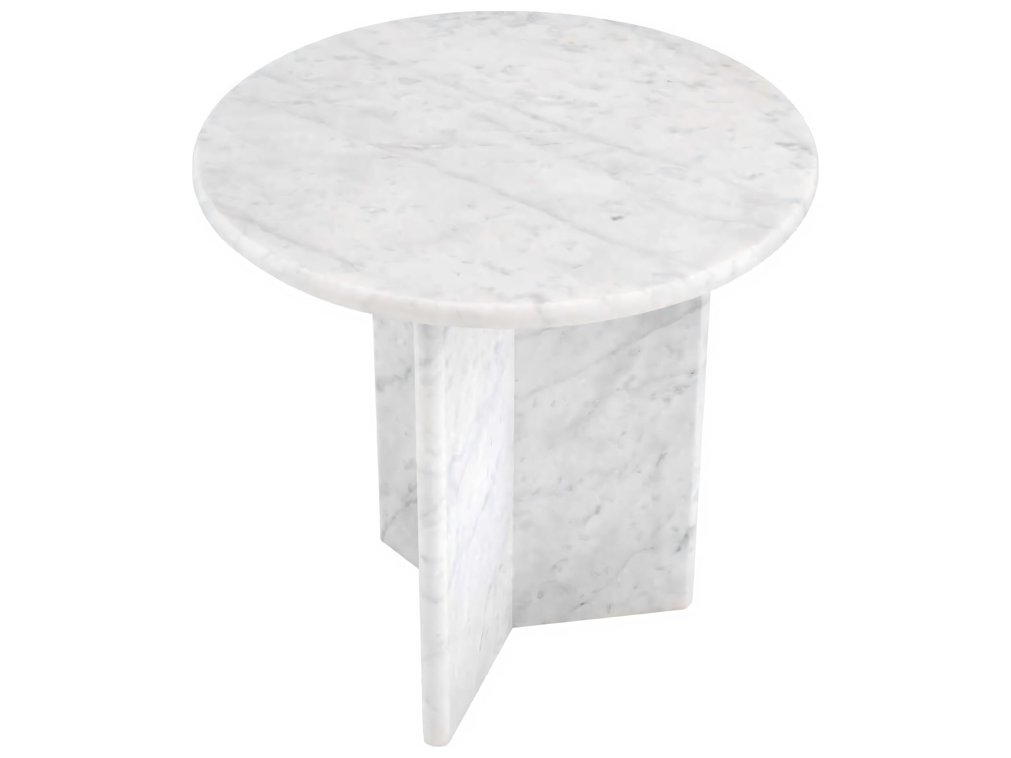 Eichholtz Pontini Honed White Marble Side Table