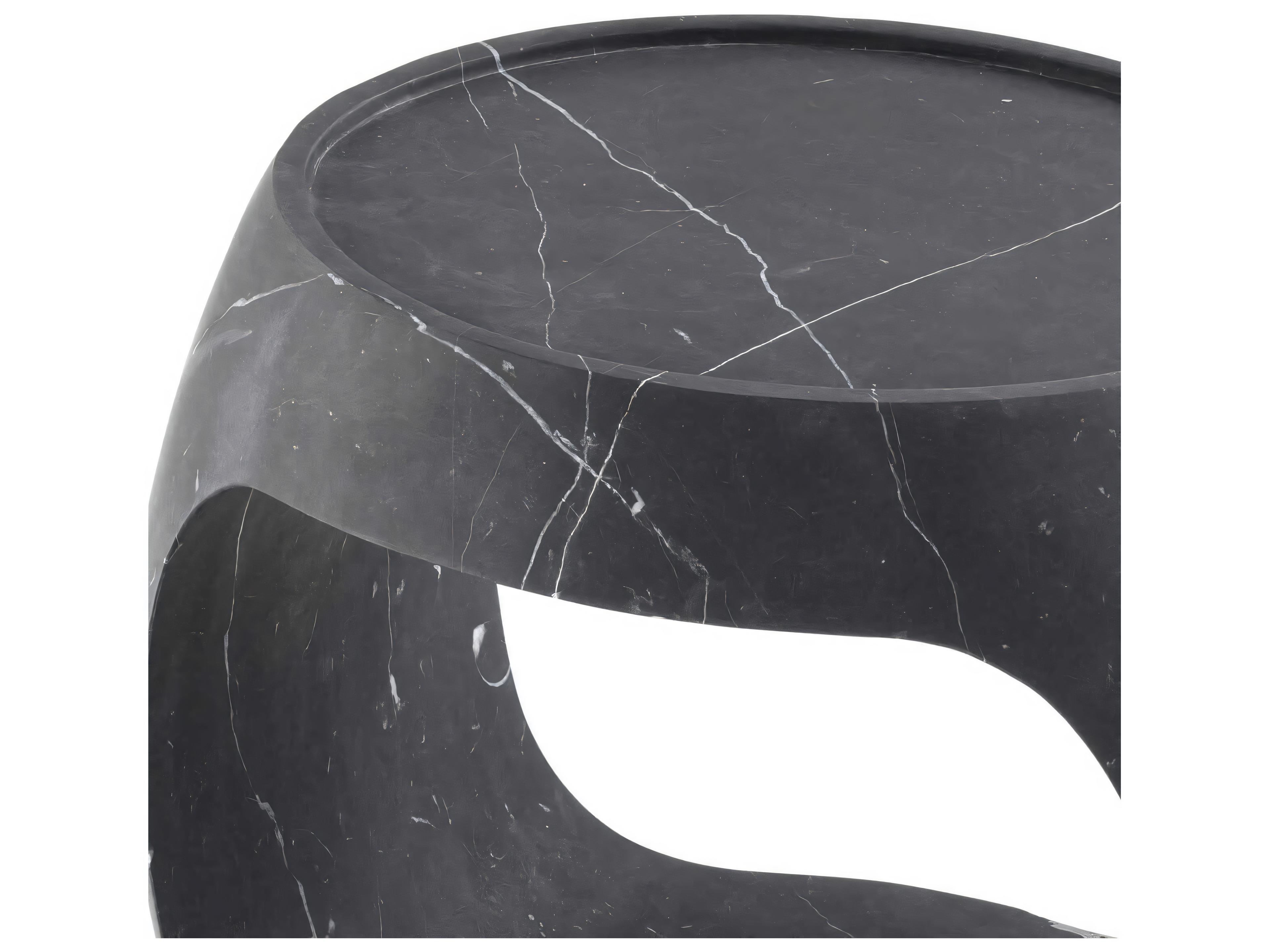 Eichholtz Clipper Low Honed Black Marble Side Table