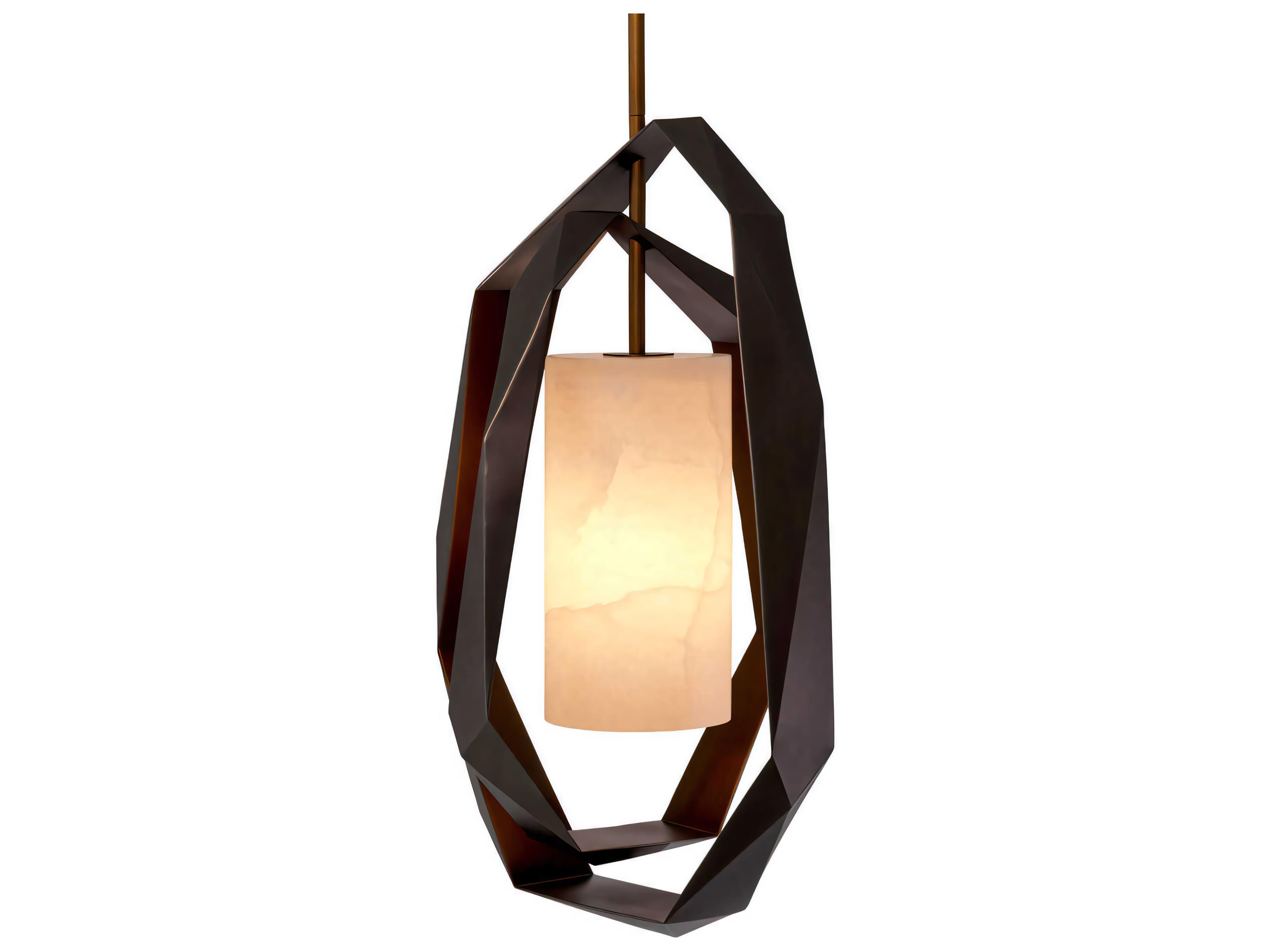 Eichholtz Santos Double Gunmetal Incl Alabaster Chandelier