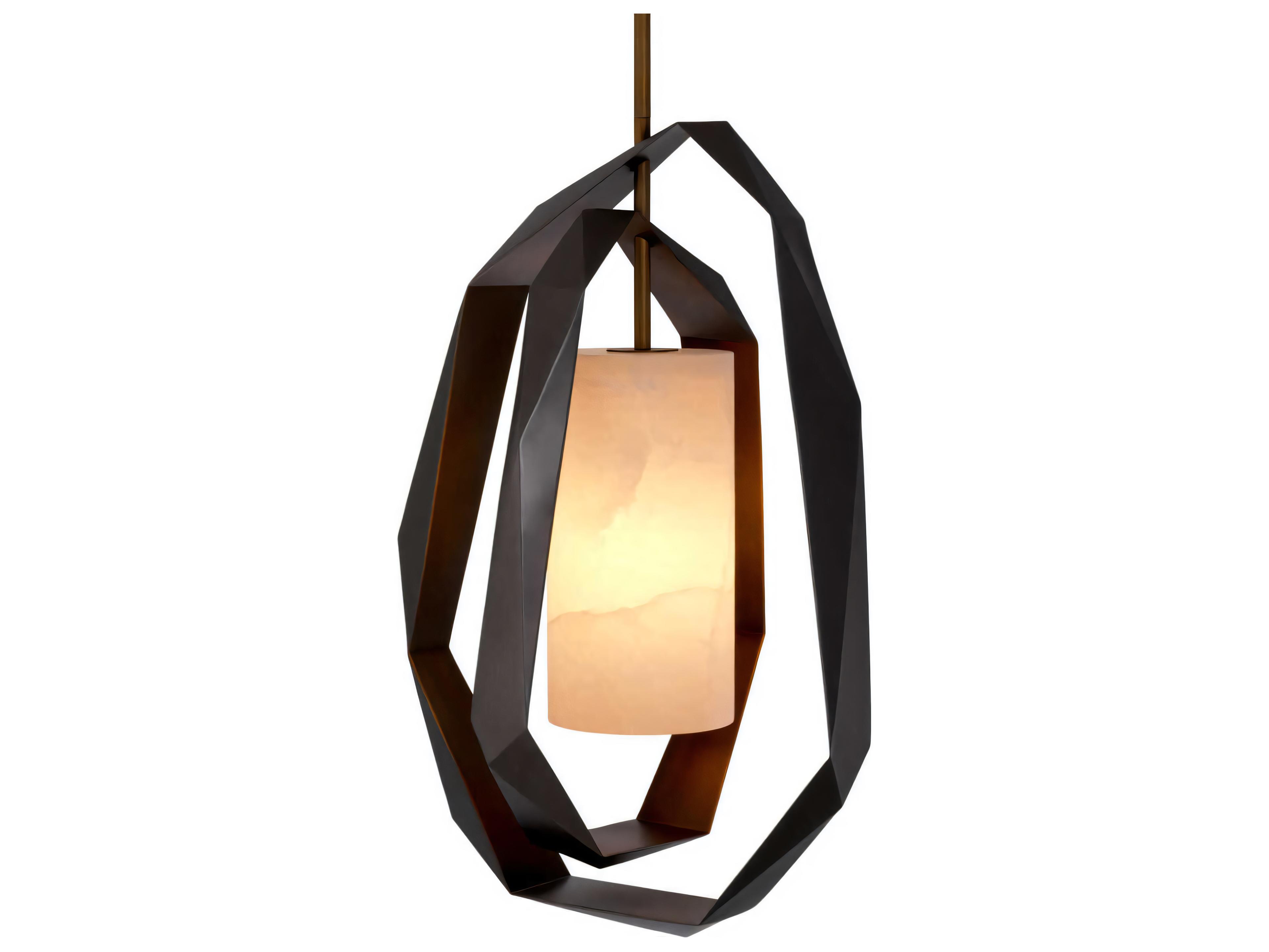 Eichholtz Santos Double Gunmetal Incl Alabaster Chandelier