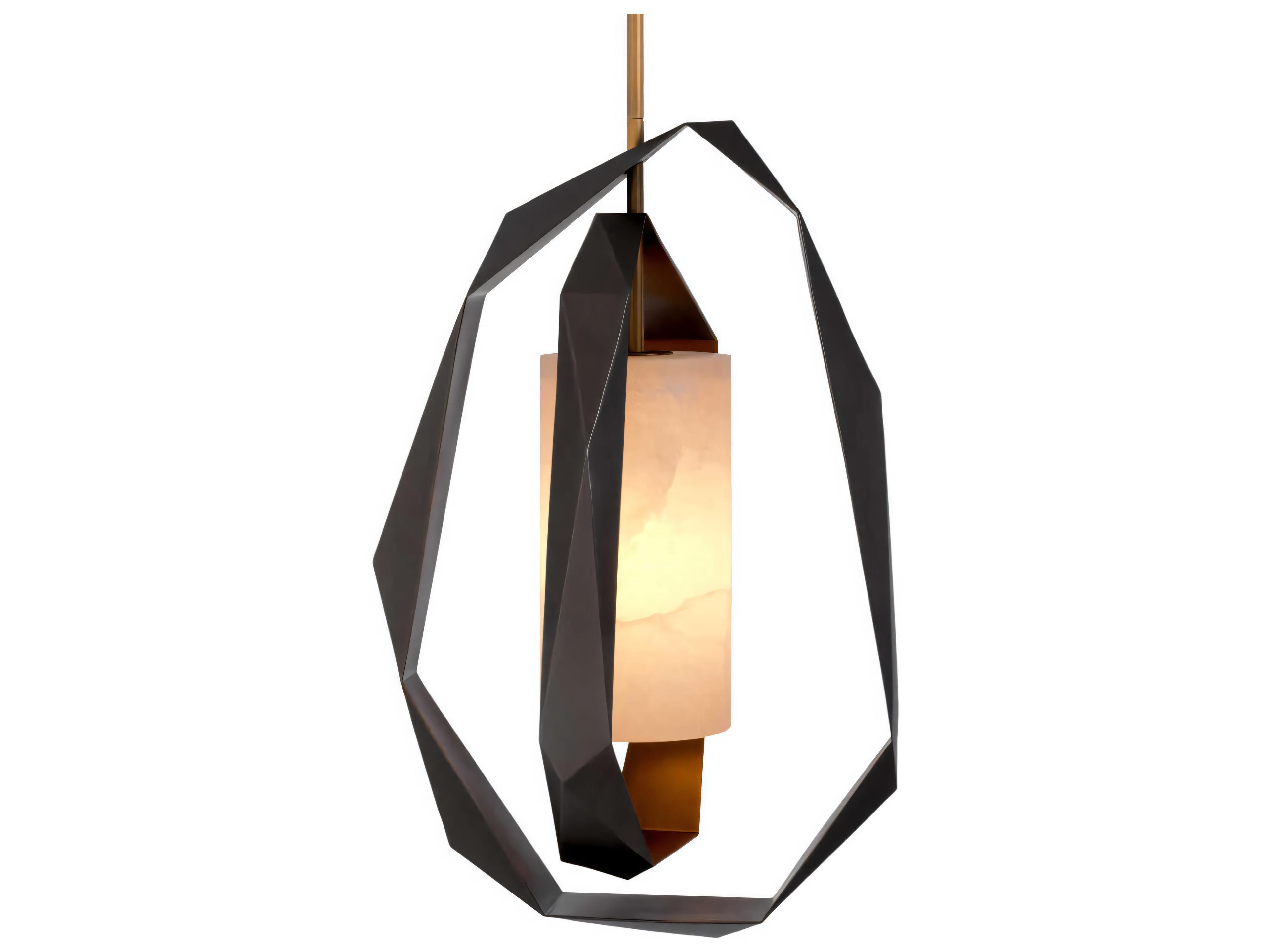 Eichholtz Santos Double Gunmetal Incl Alabaster Chandelier