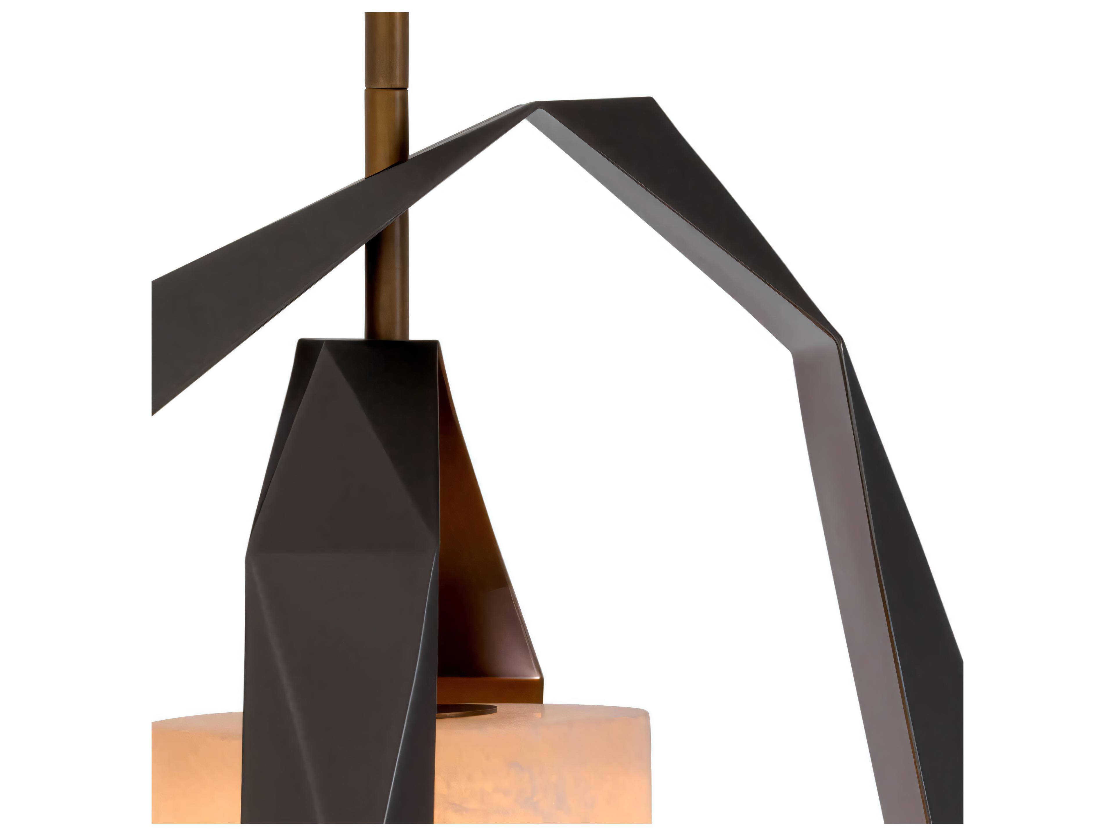 Eichholtz Santos Double Gunmetal Incl Alabaster Chandelier