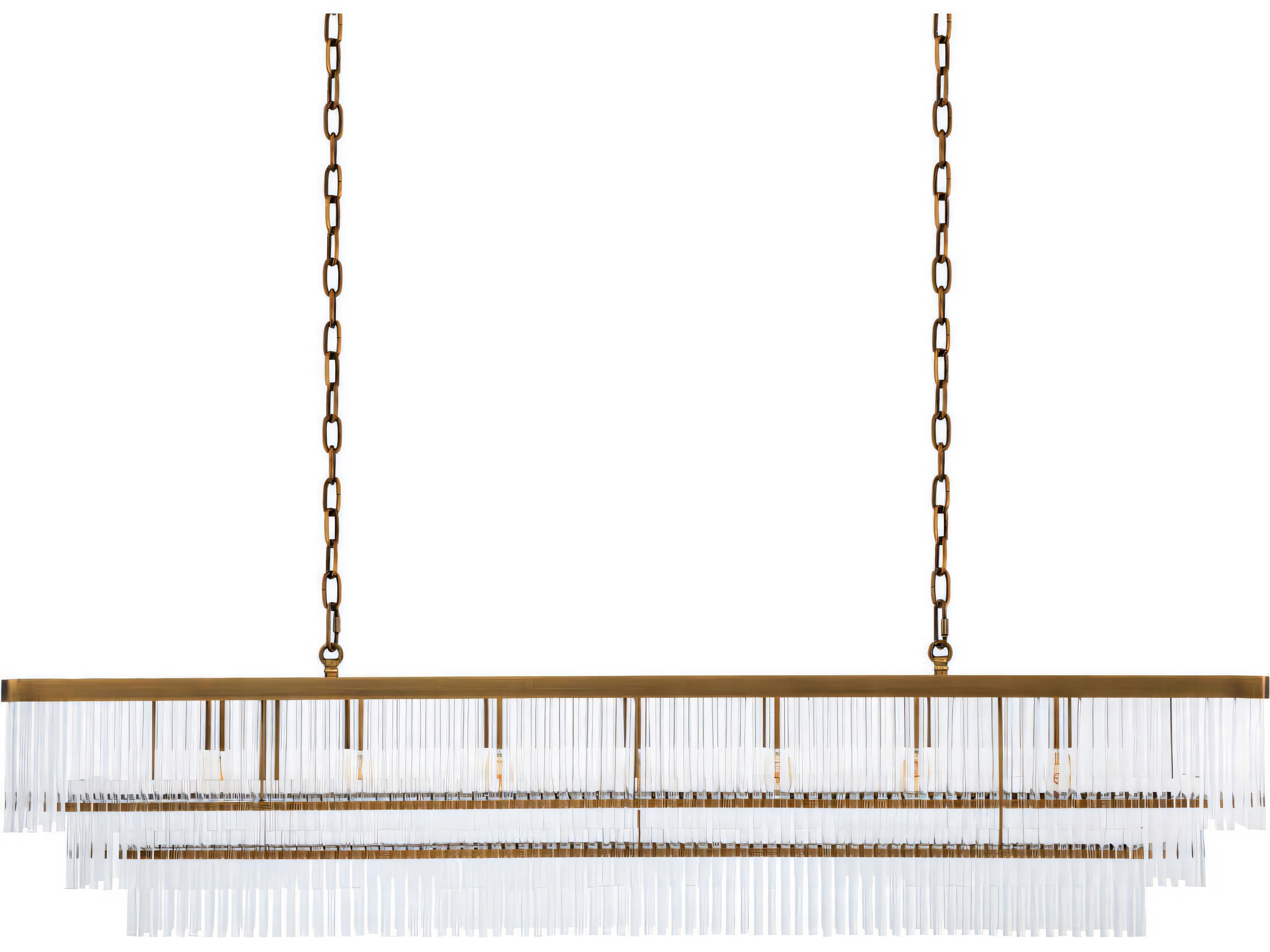 Eichholtz East Rectangular Antique Brass Chandelier