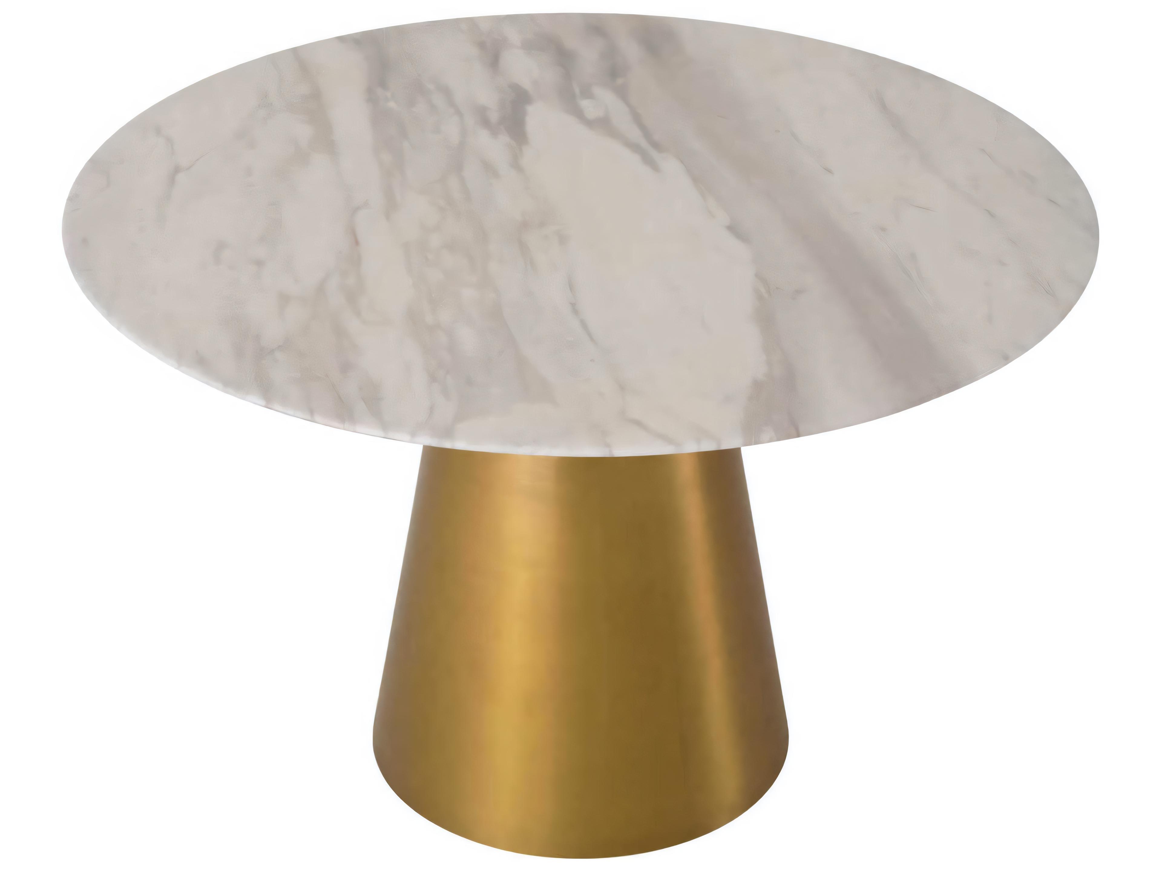 Eichholtz Nathan Brushed Brass White Marble Dining Table