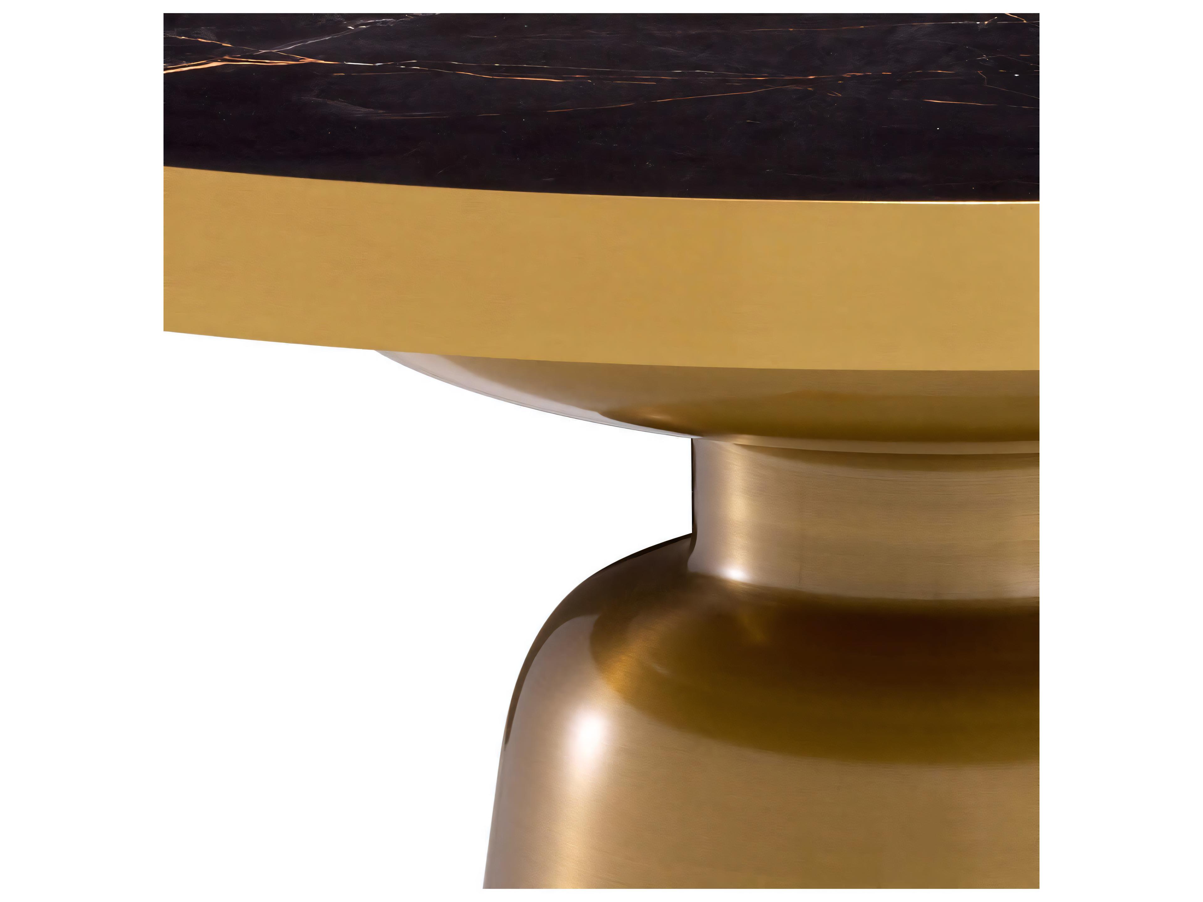 Eichholtz Soren Brushed Brass Black Top Coffee Table