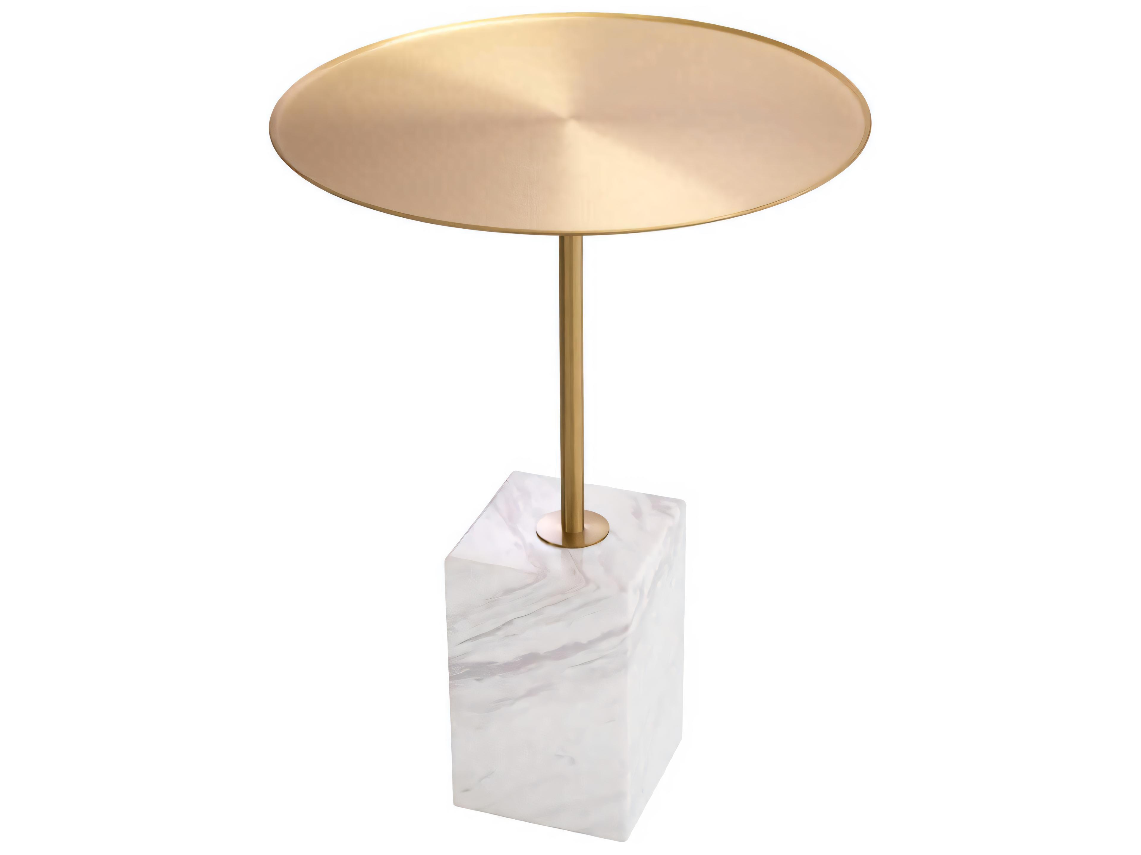 Eichholtz Cole Brushed Brass White Marble Side Table