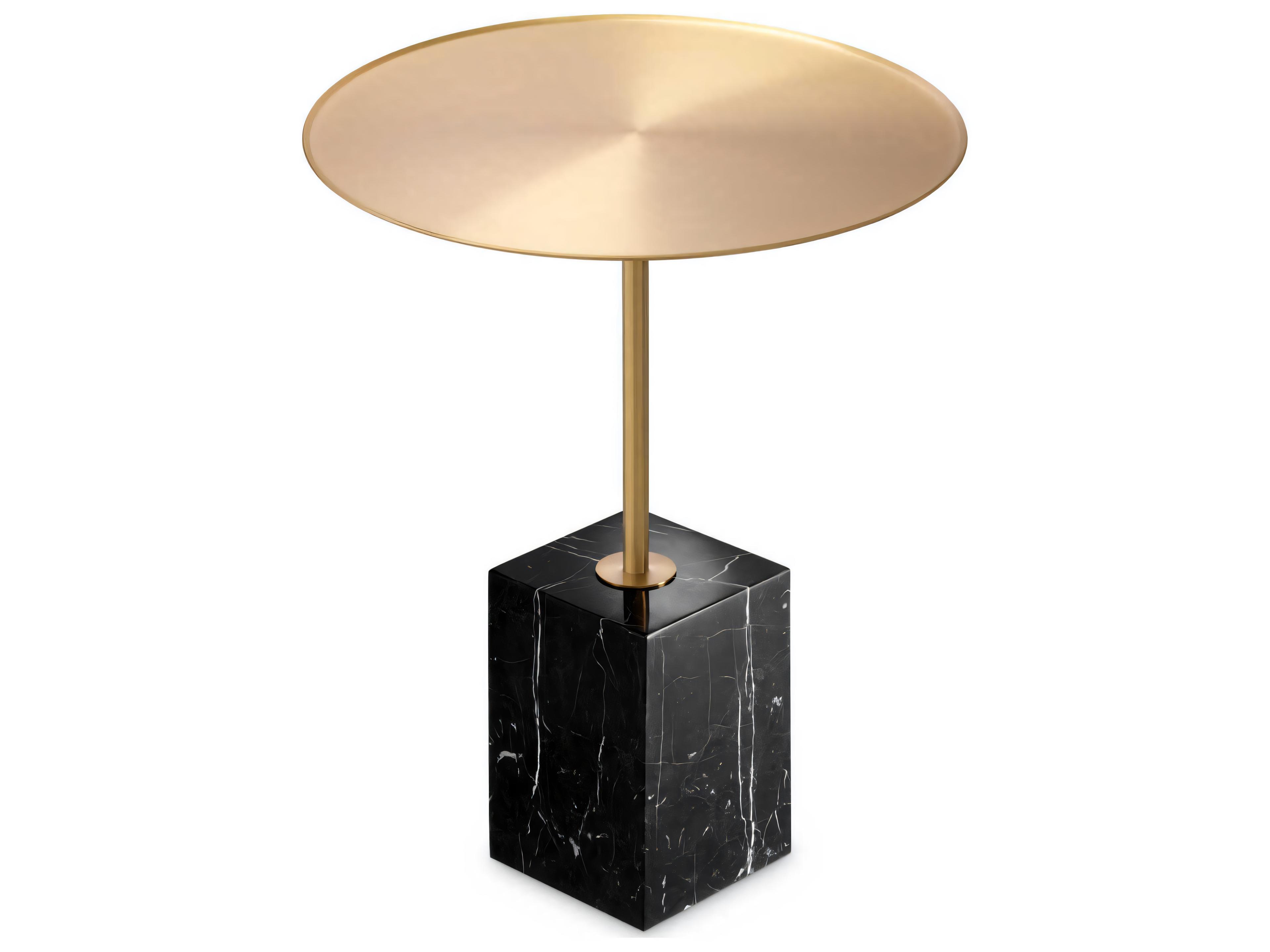 Eichholtz Cole Brushed Brass Black Marble Side Table