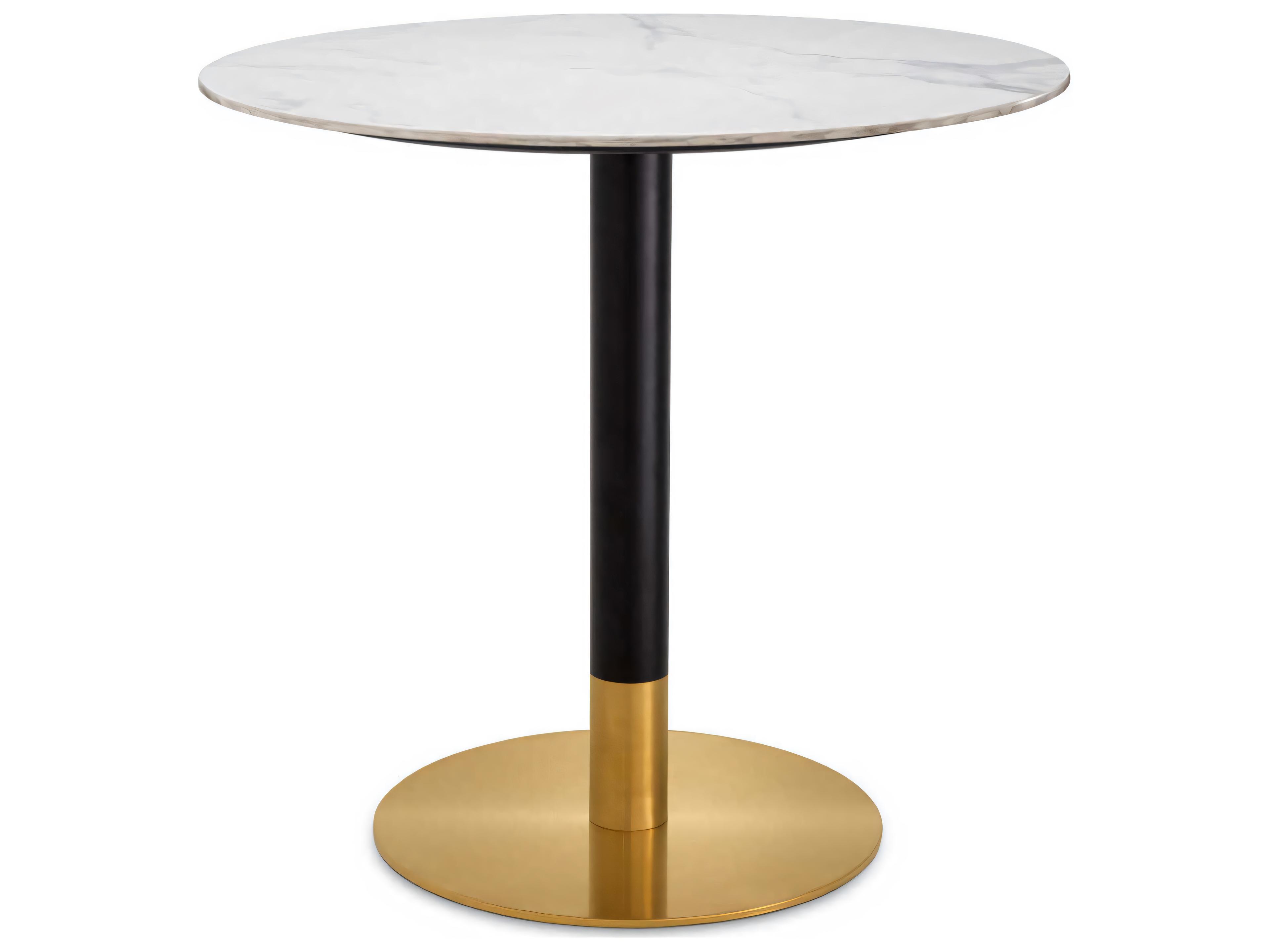 Eichholtz Trevor White Marble Look Top Dining Table
