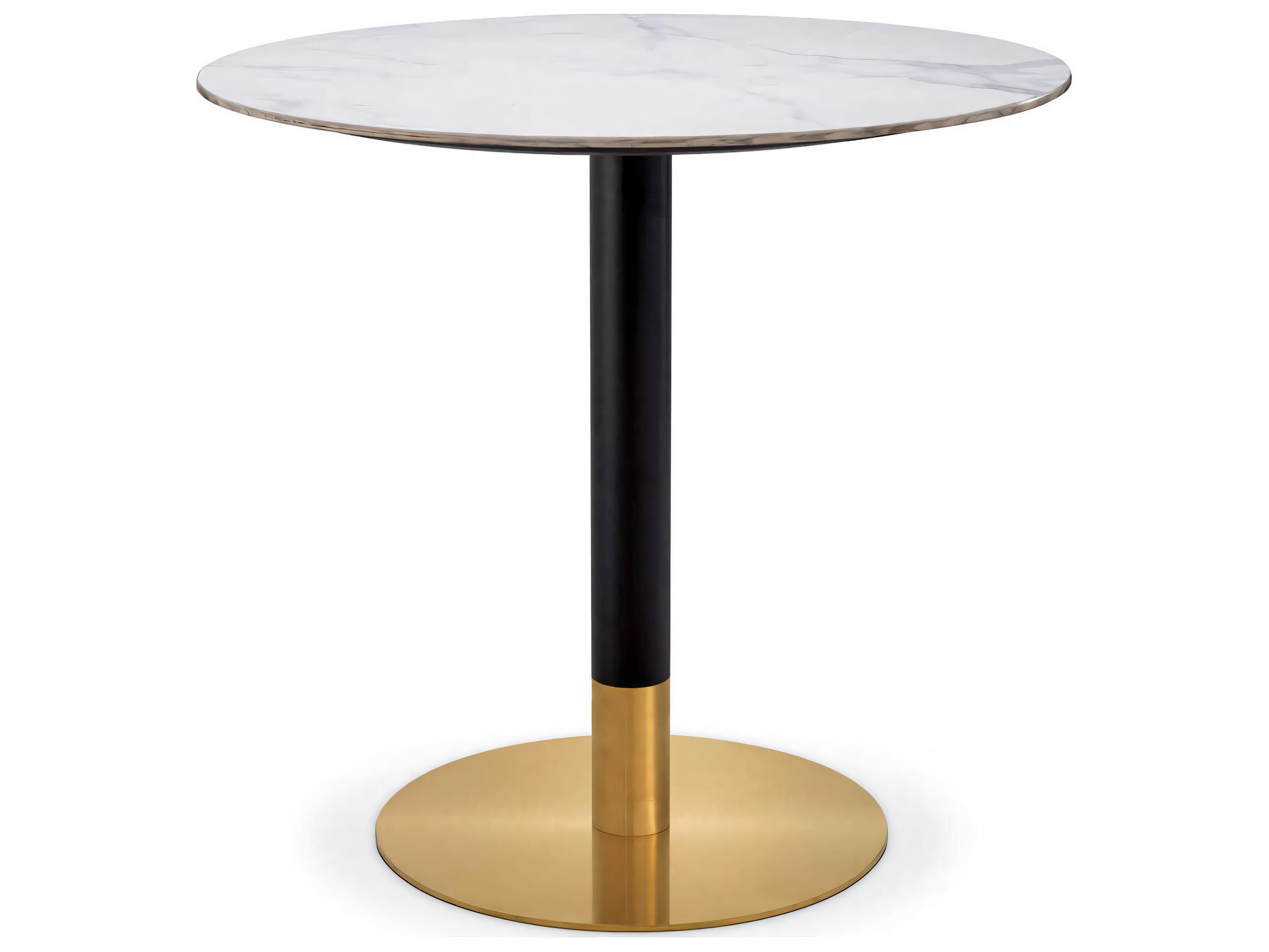 Eichholtz Trevor White Marble Look Top Dining Table