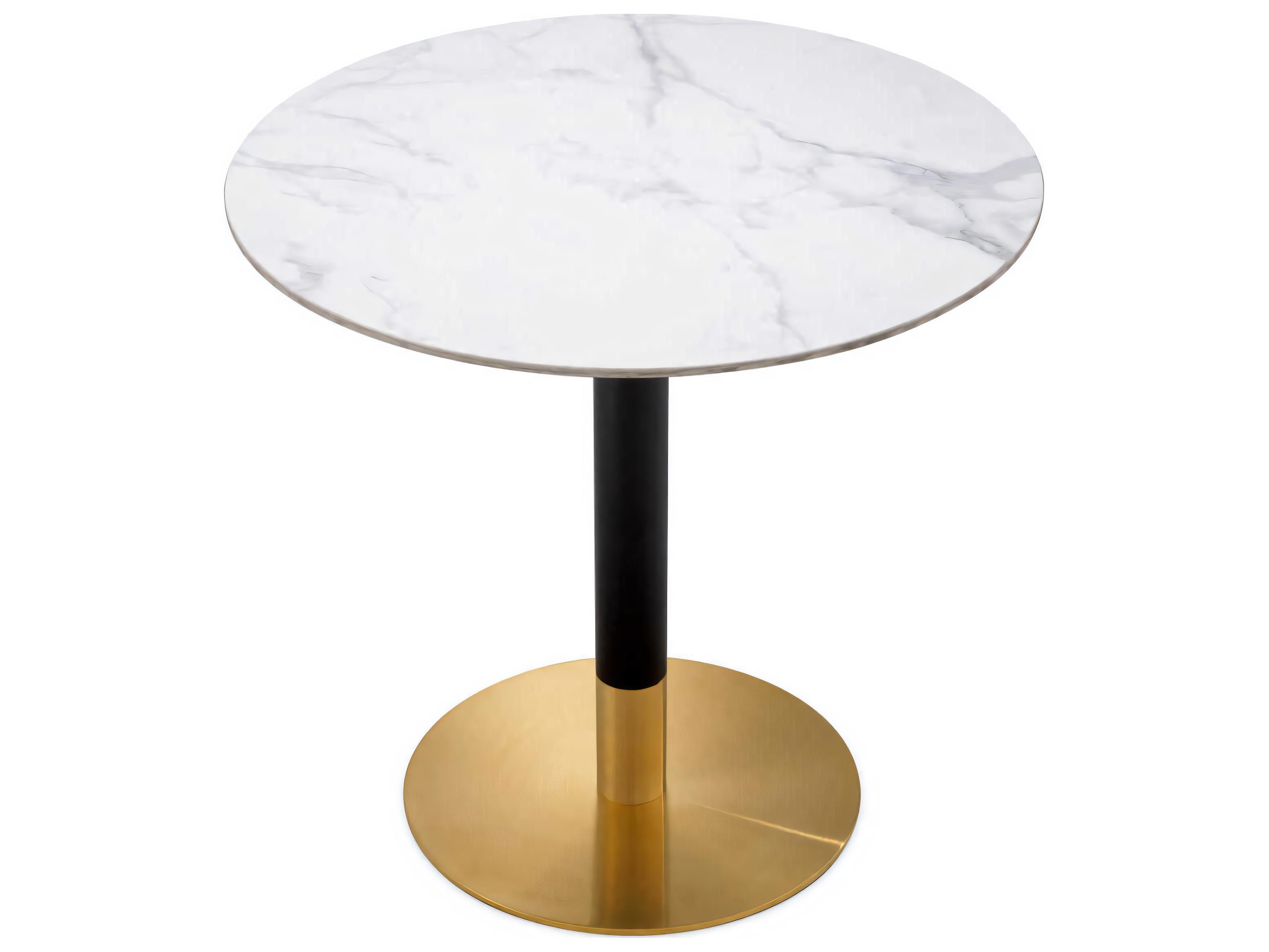 Eichholtz Trevor White Marble Look Top Dining Table